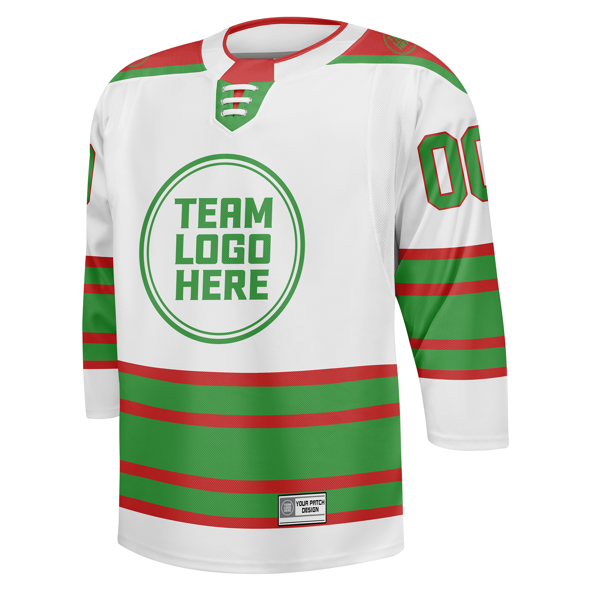 Custom Hockey Jersey Elite Pro  EP-303 WhiteRedGreen