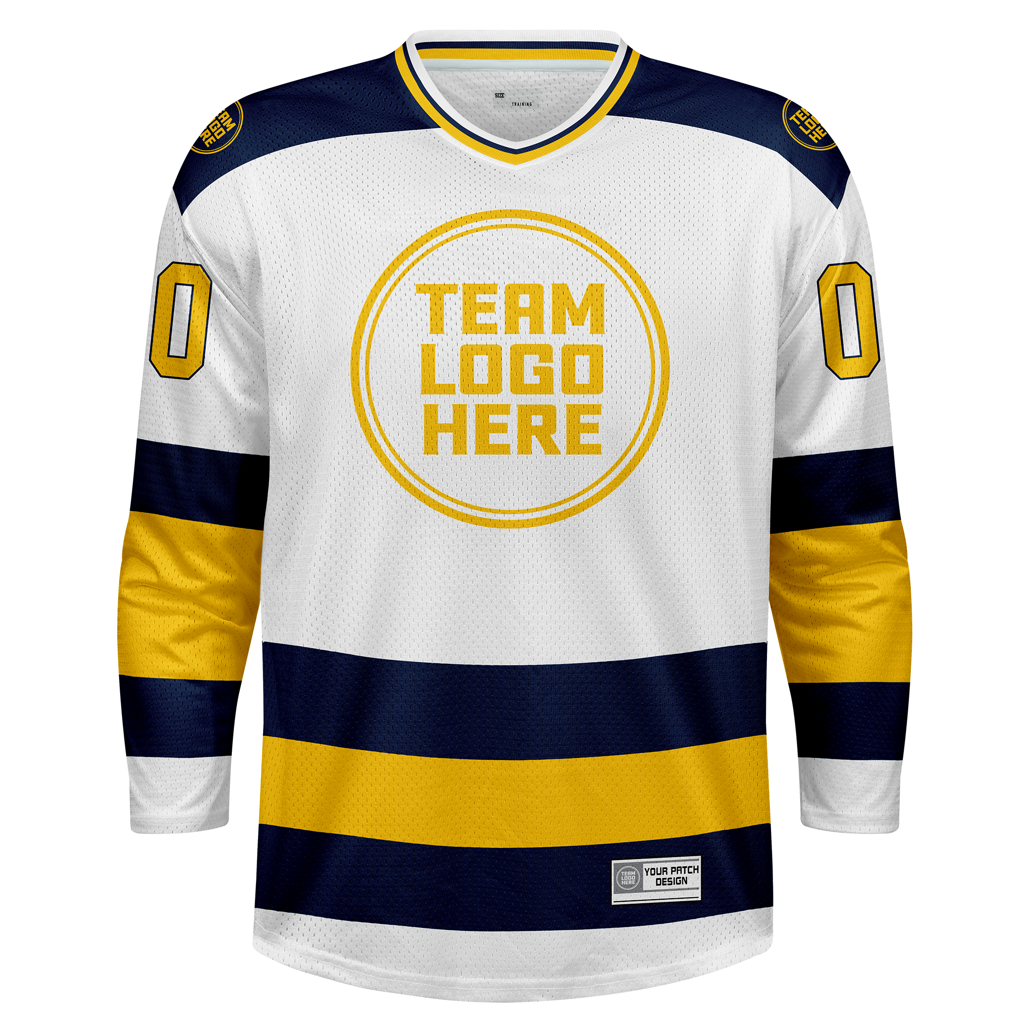 Custom Hockey Jersey Practice  PS-102 WhiteNavyGold