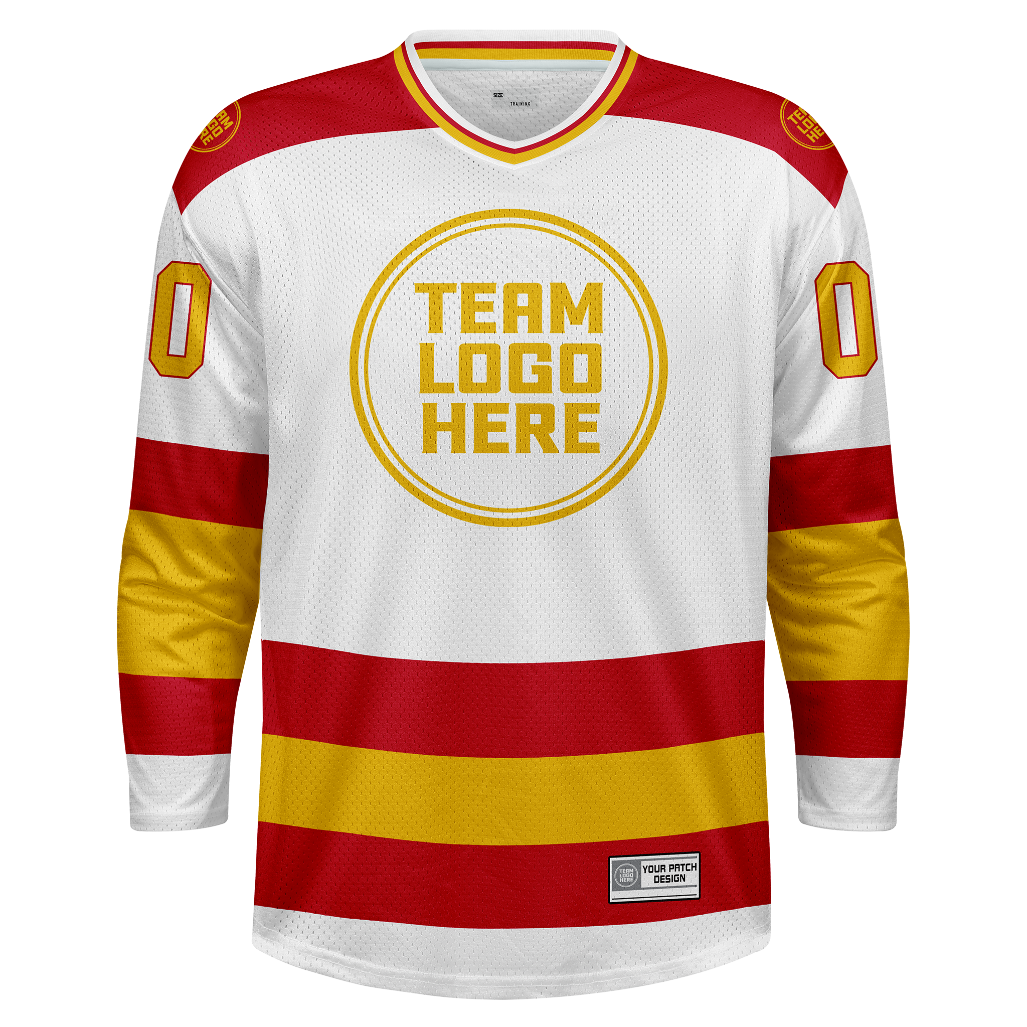 Custom Hockey Jersey Practice  PS-102 WhiteRedGold