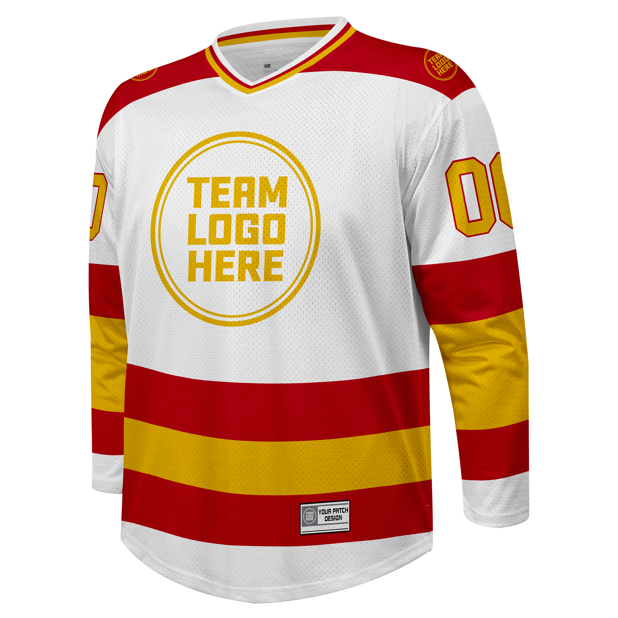 Custom Hockey Jersey Practice  PS-102 WhiteRedGold
