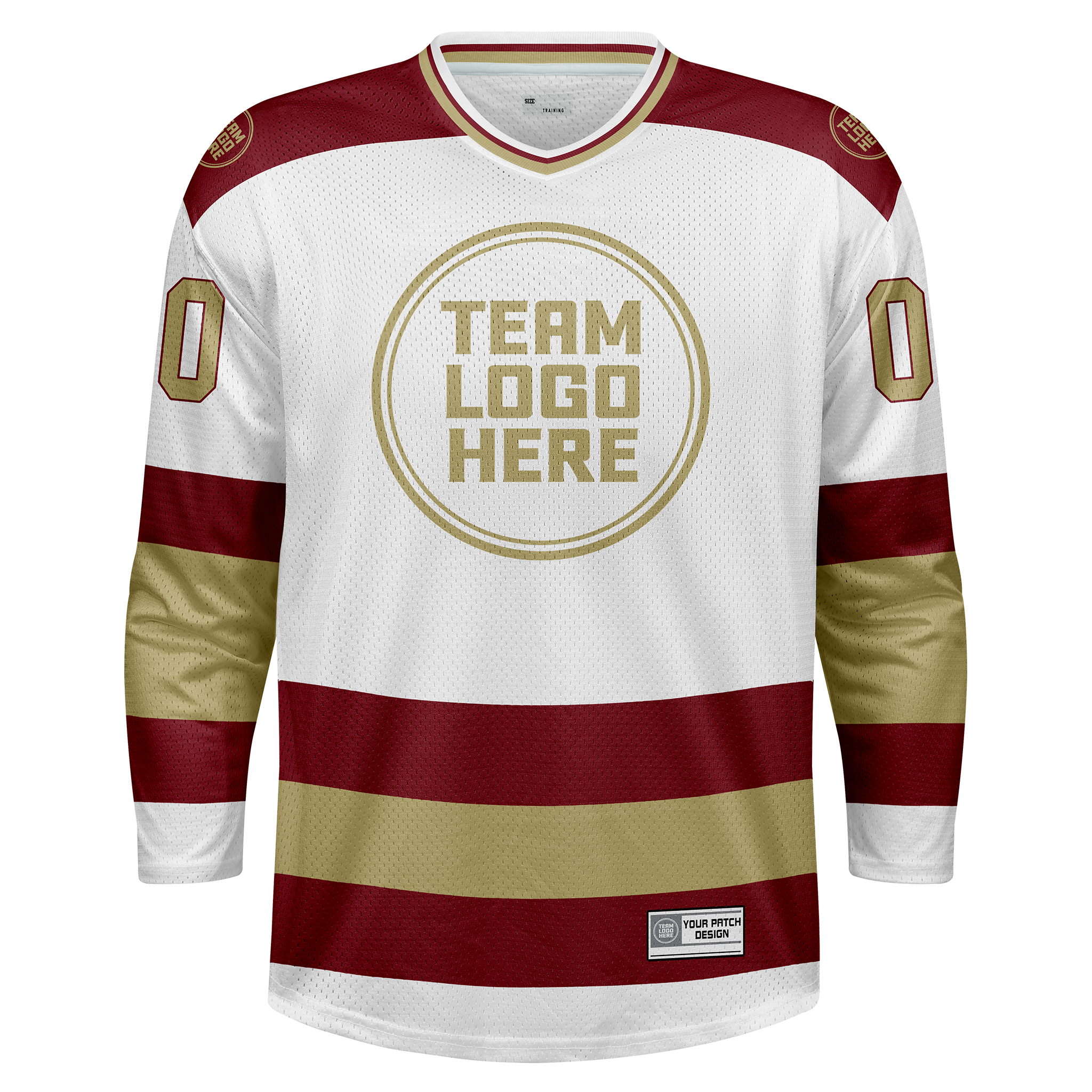 Custom Hockey Jersey Practice  PS-102 WhiteWineSand