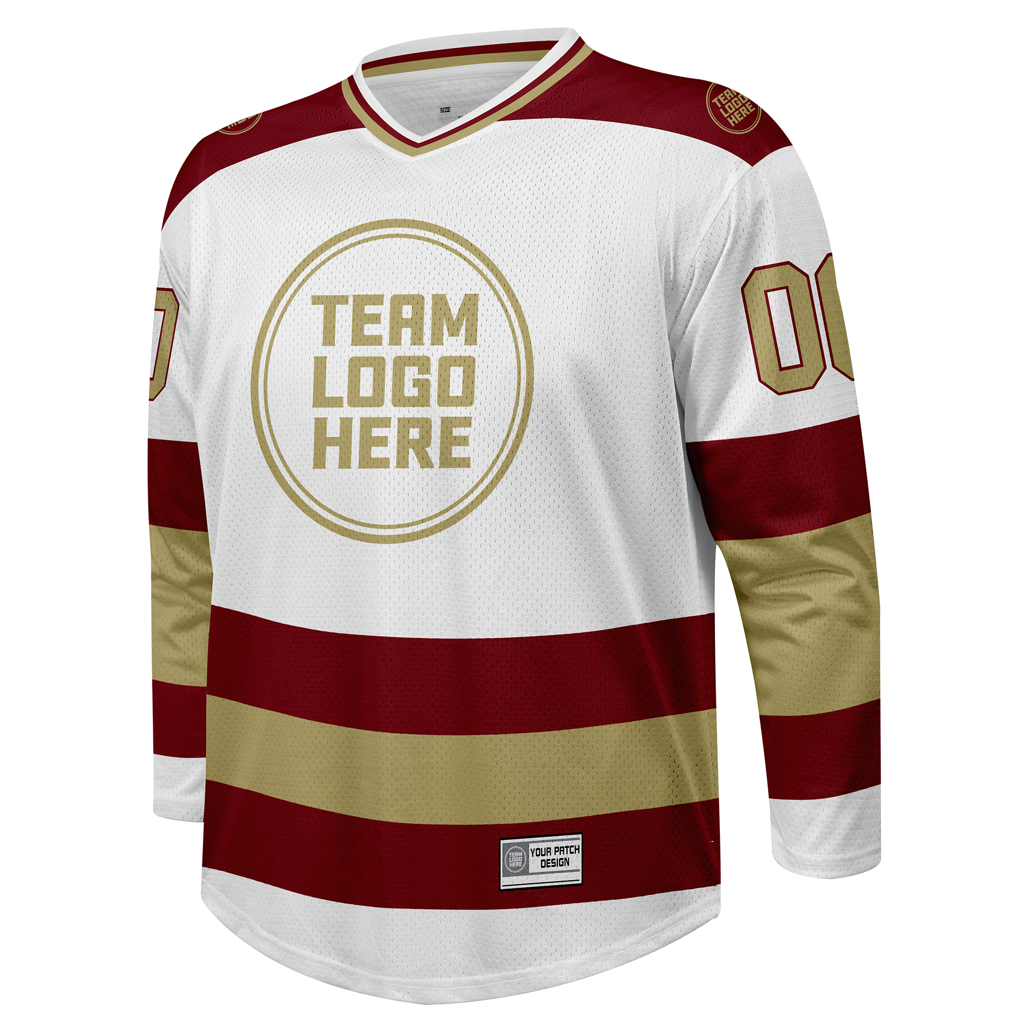 Custom Hockey Jersey Practice  PS-102 WhiteWineSand