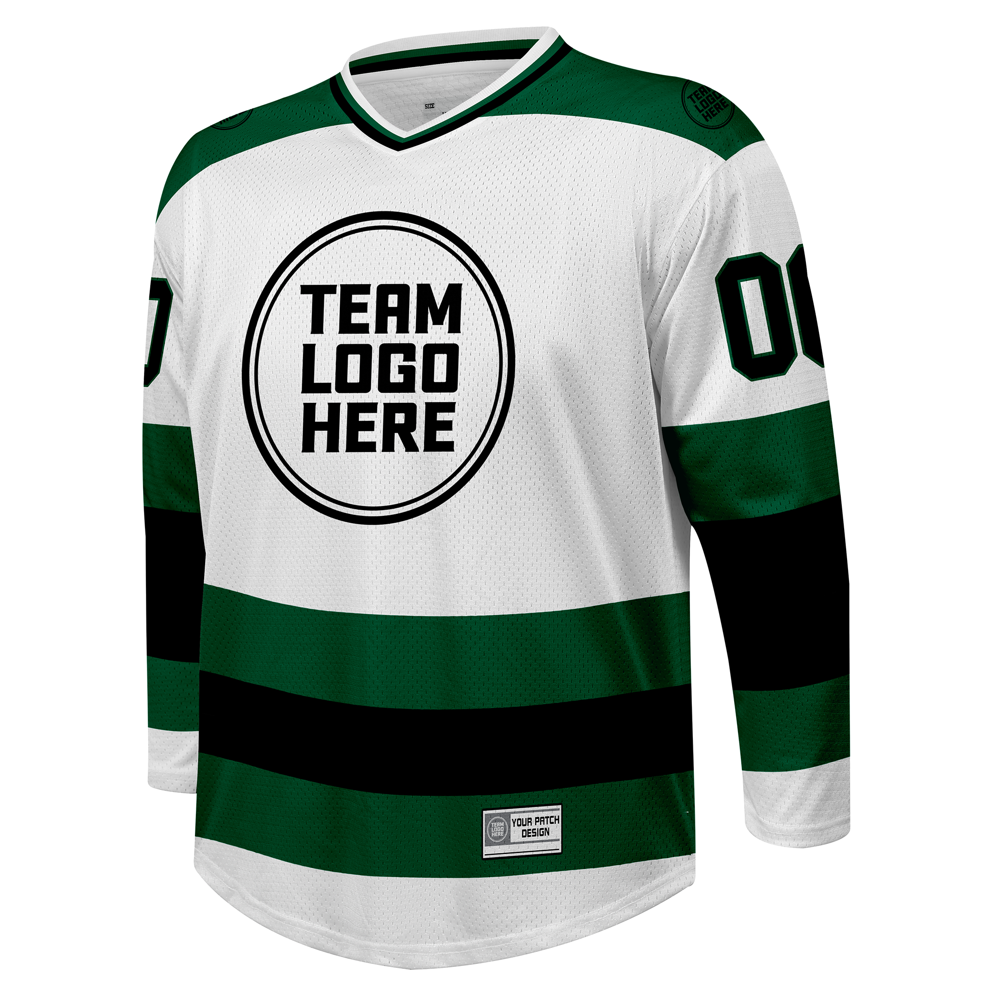 Custom Hockey Jersey Practice  PS-102 WhiteGreenBlack