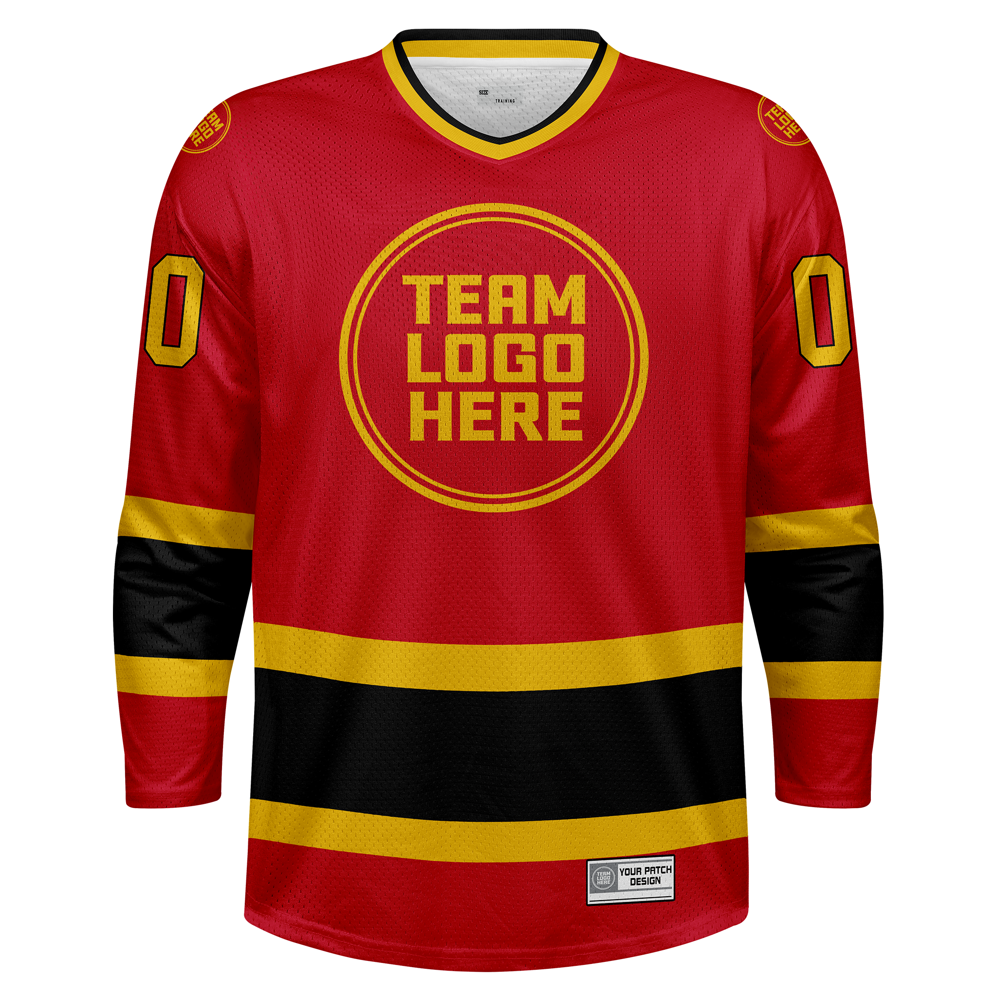 Custom Hockey Jersey Practice  PS-107 RedGoldBlack