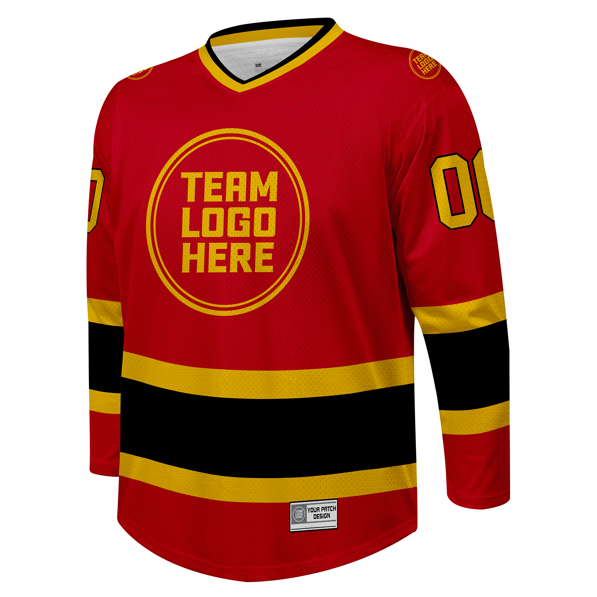 Custom Hockey Jersey Practice  PS-107 RedGoldBlack