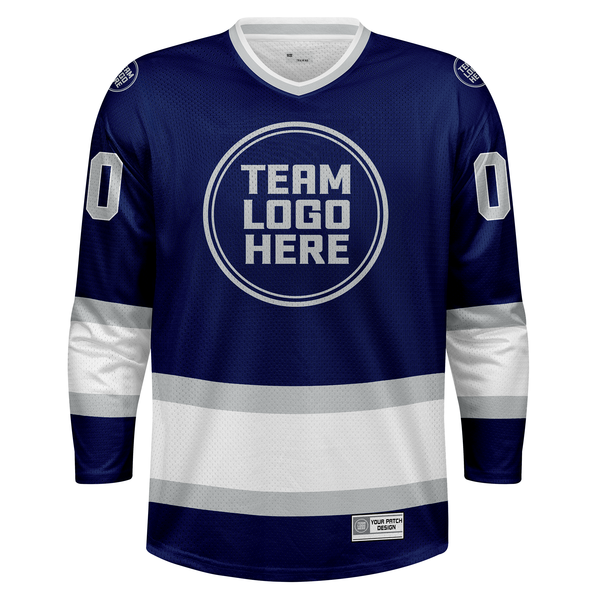 Custom Hockey Jersey Practice  PS-107 NavySilverWhite