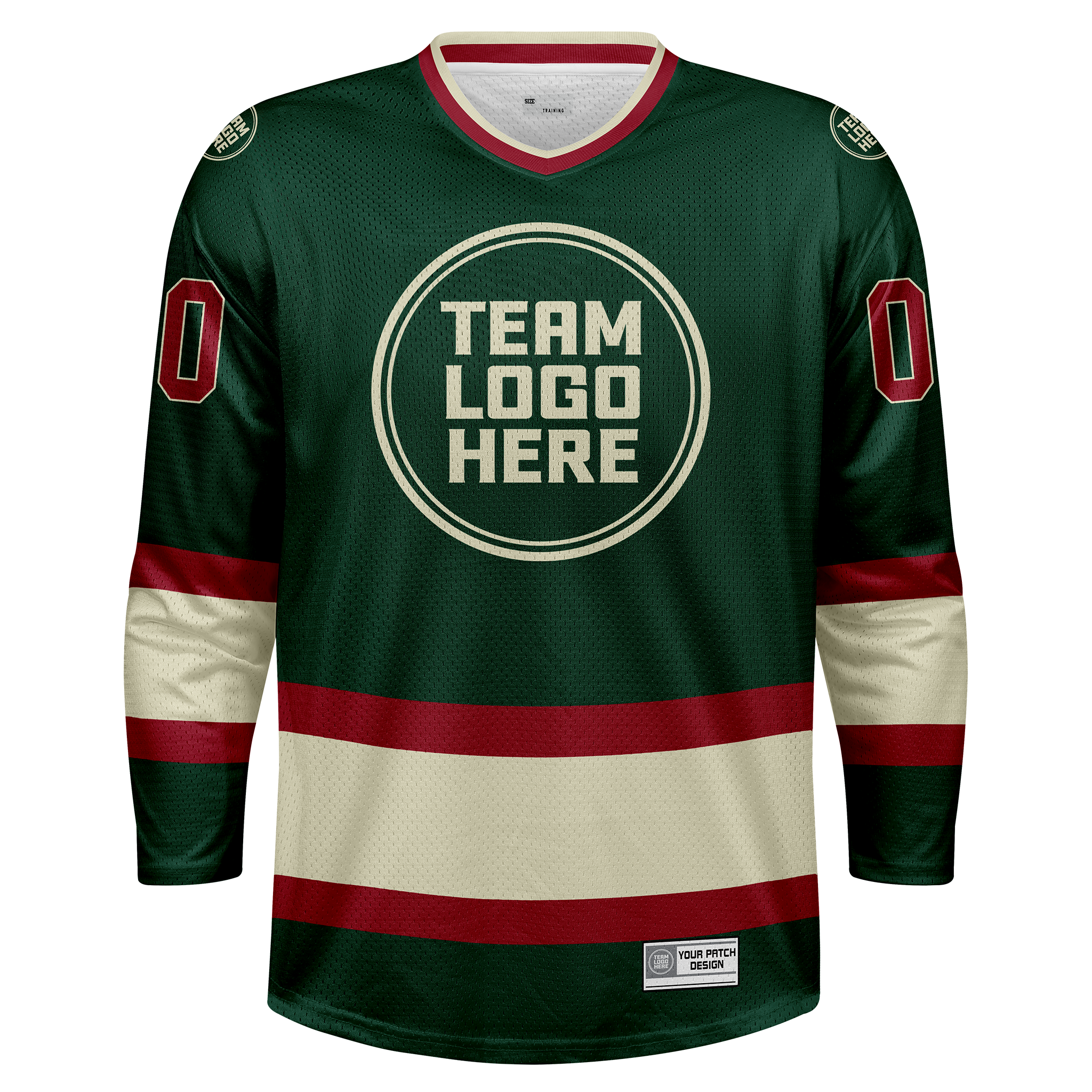 Custom Hockey Jersey Practice  PS-107 GreenRedCream