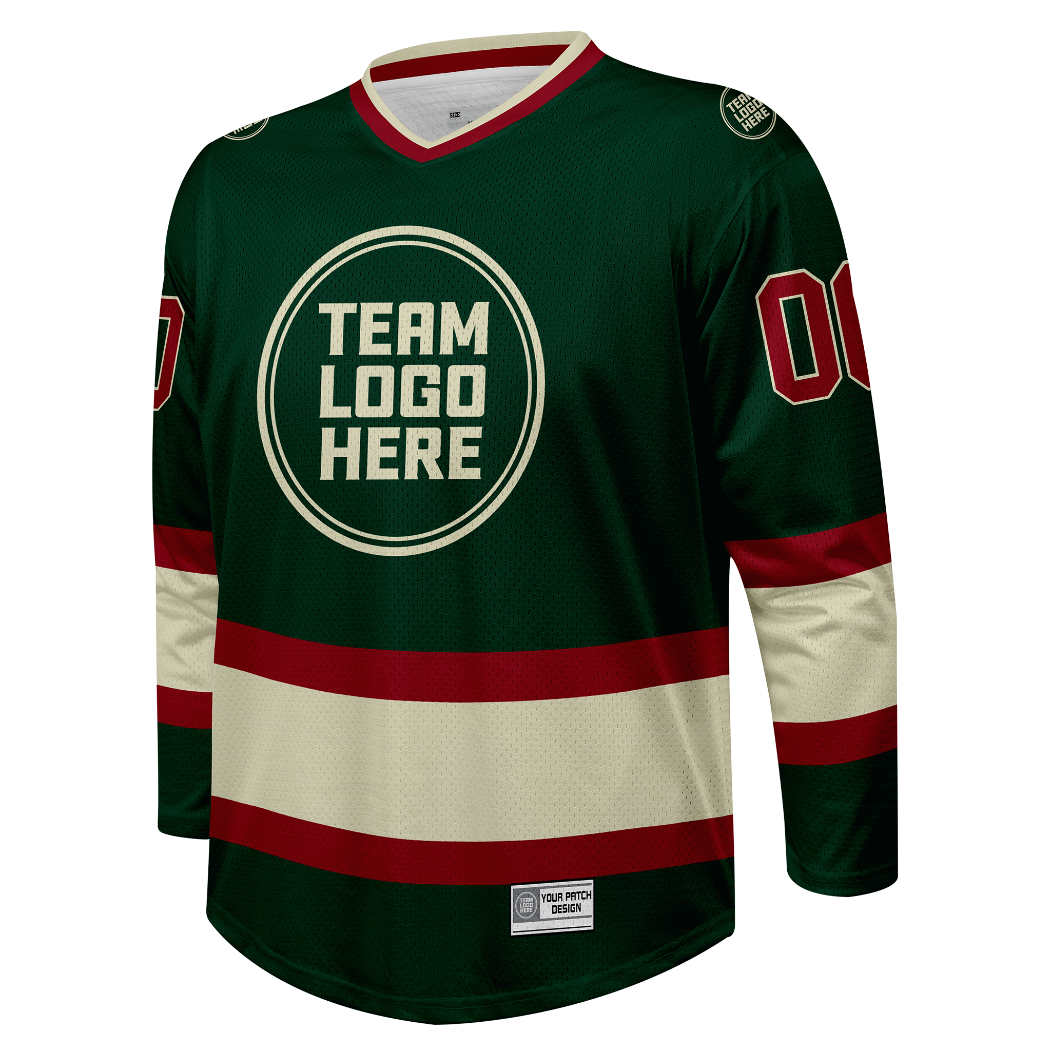 Custom Hockey Jersey Practice  PS-107 GreenRedCream