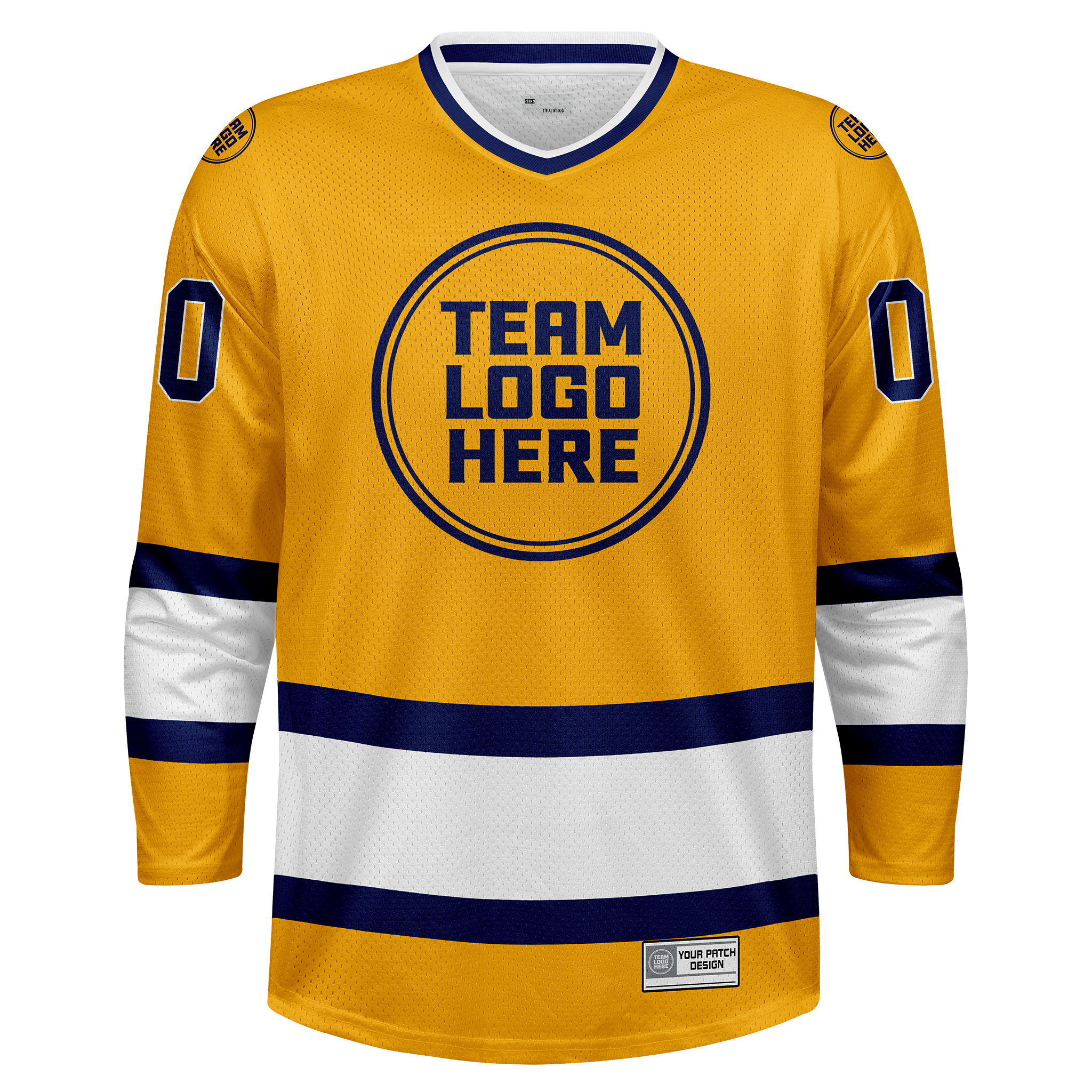 Custom Hockey Jersey Practice  PS-107 GoldNavyWhite