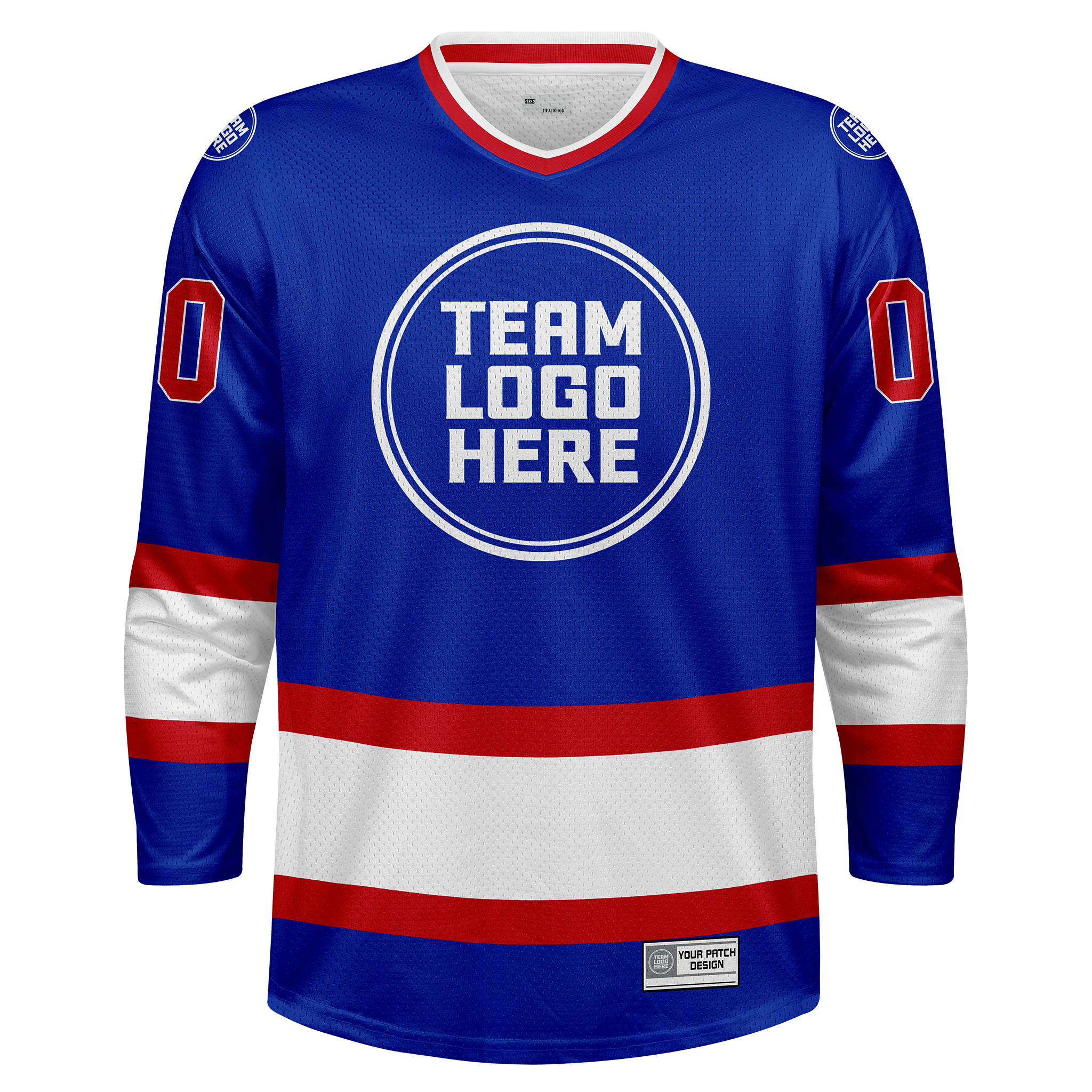 Custom Hockey Jersey Practice  PS-107 RoyalRedWhite