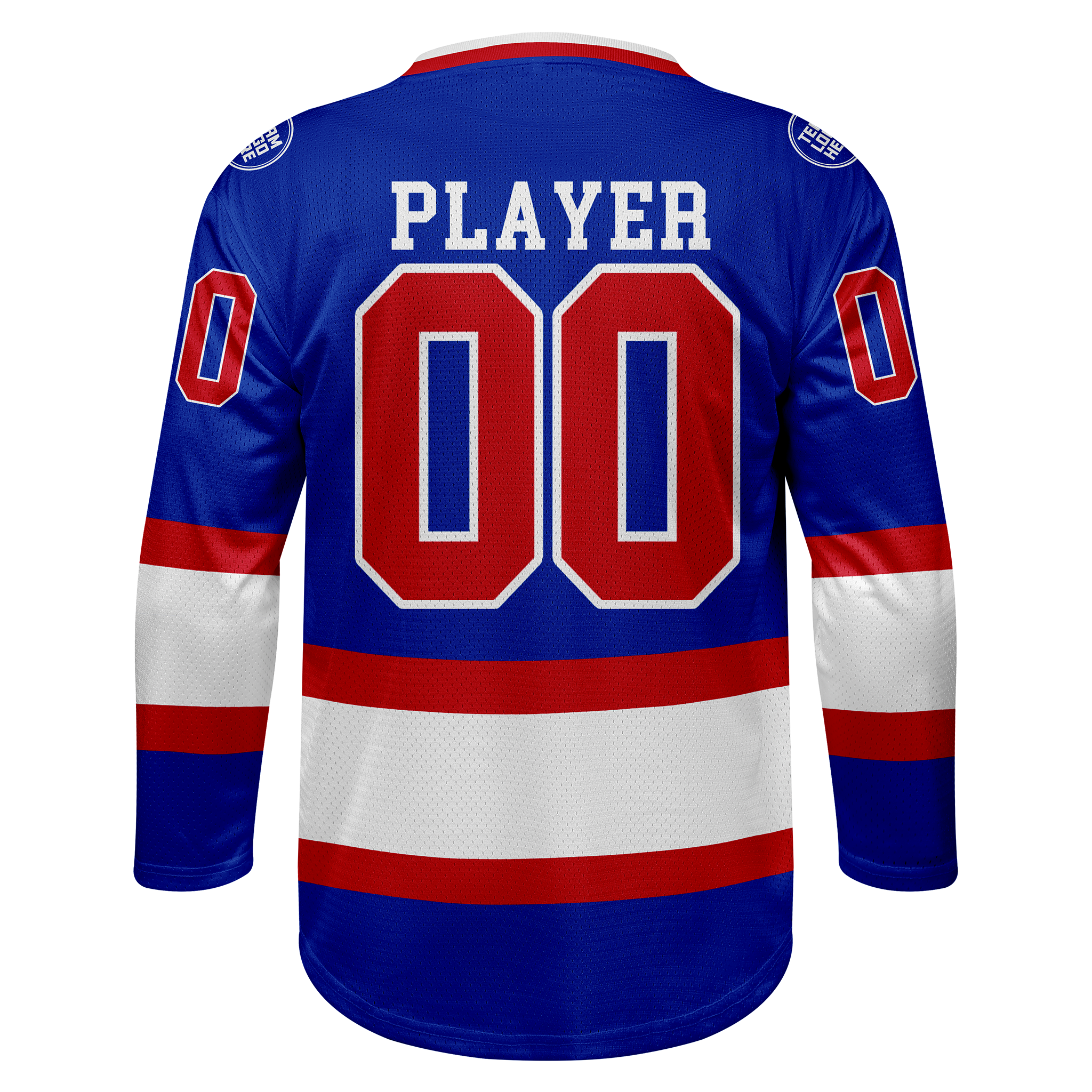 Custom Hockey Jersey Practice  PS-107 RoyalRedWhite