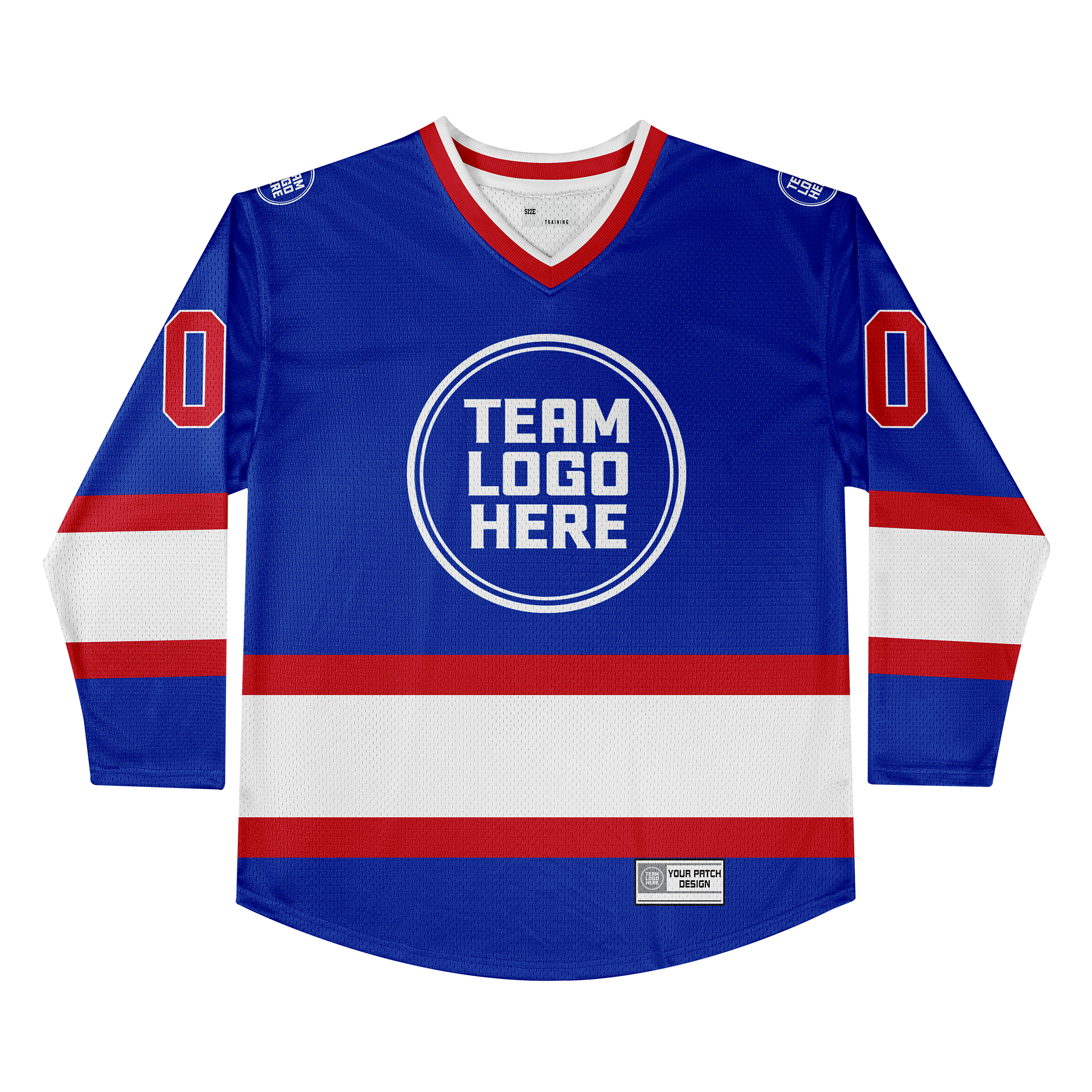 Custom Hockey Jersey Practice  PS-107 RoyalRedWhite