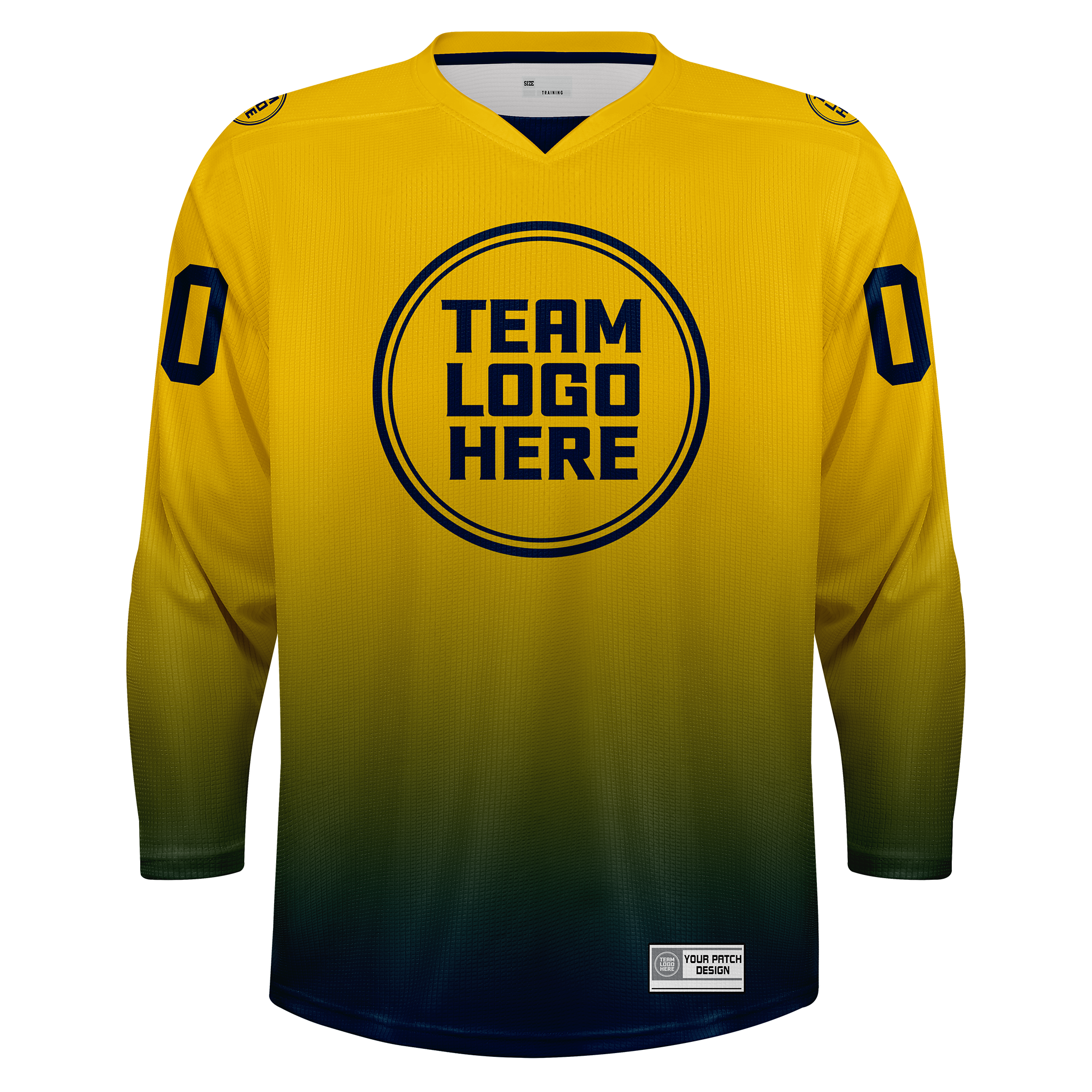 Custom Hockey Jersey Practice  PSG-201 Gradient Fade Color  GoldBlue