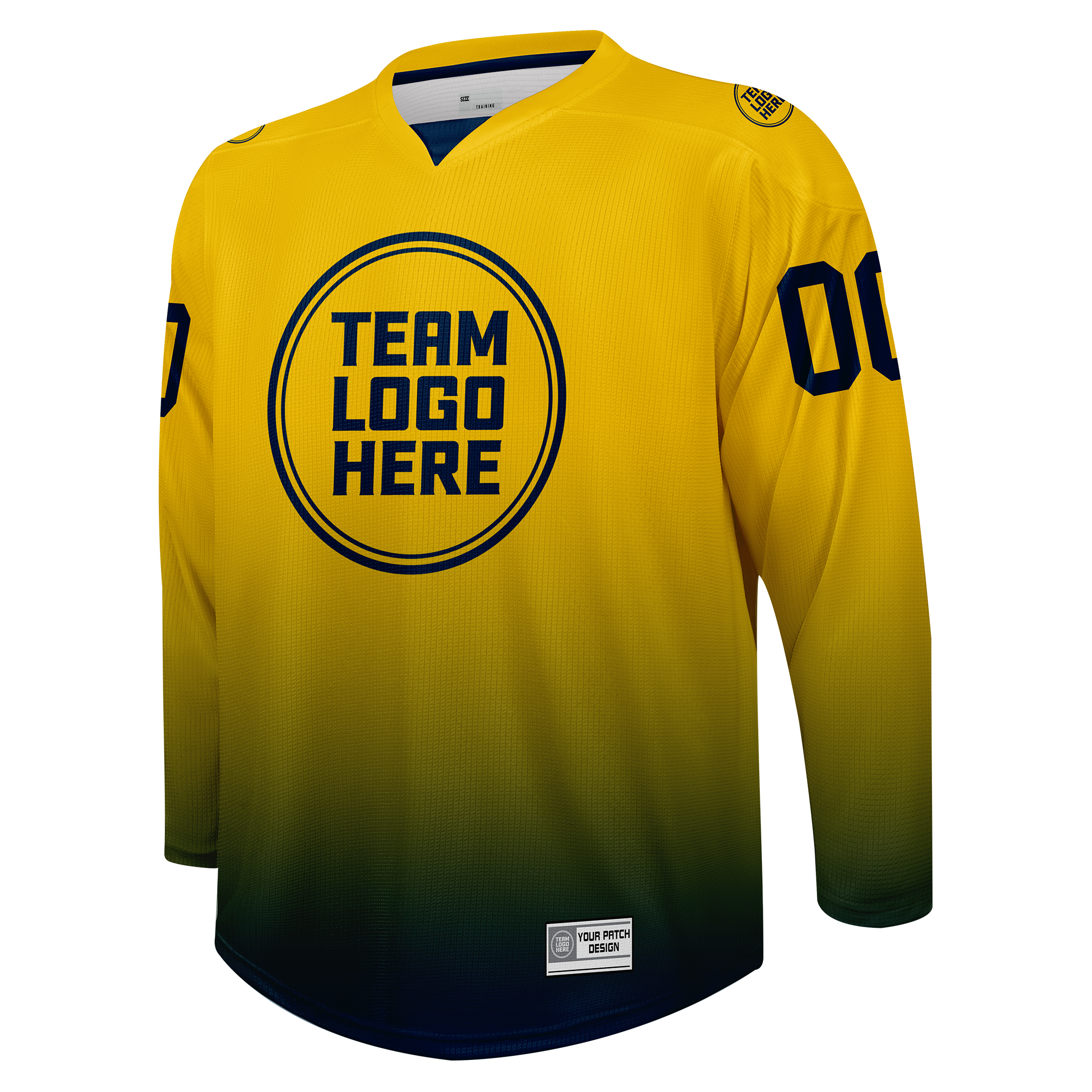 Custom Hockey Jersey Practice  PSG-201 Gradient Fade Color  GoldBlue
