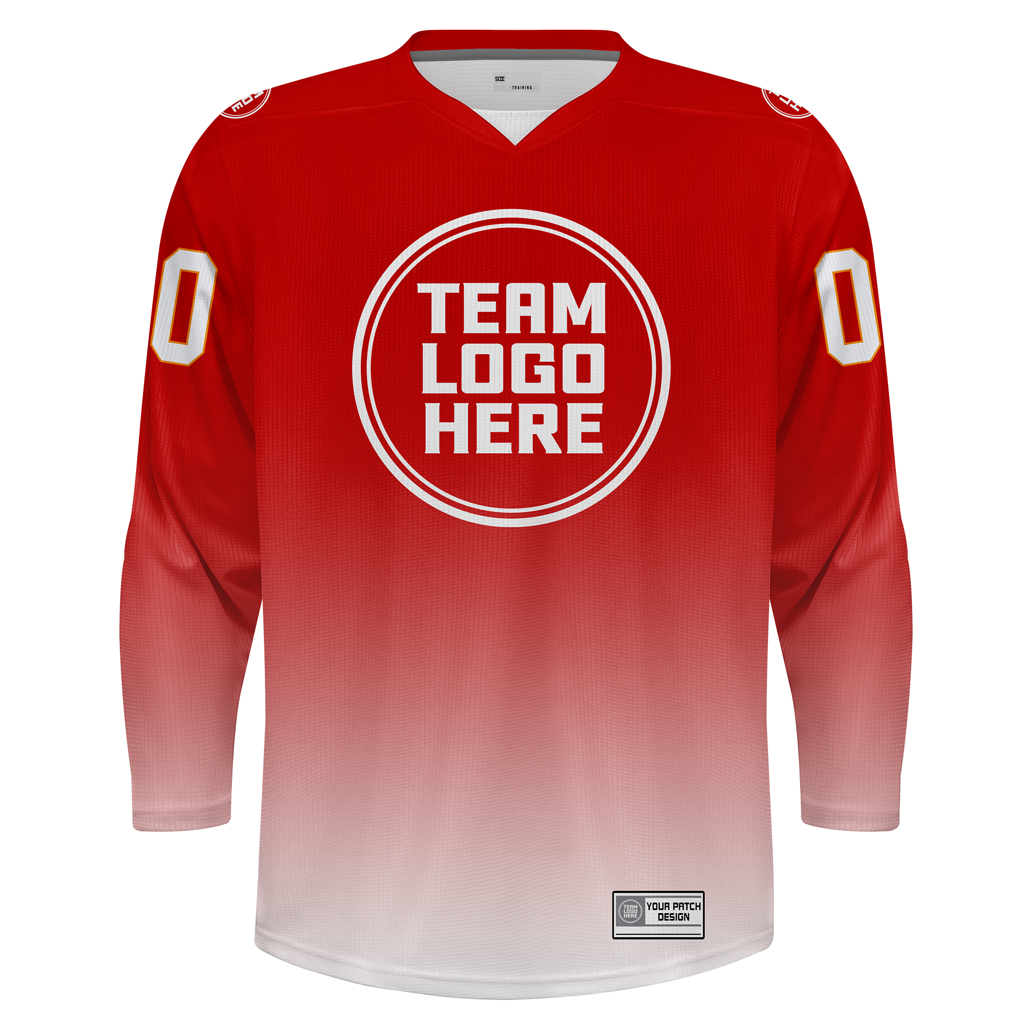 Custom Hockey Jersey Practice  PSG-201 Gradient Fade Color  RedWhite