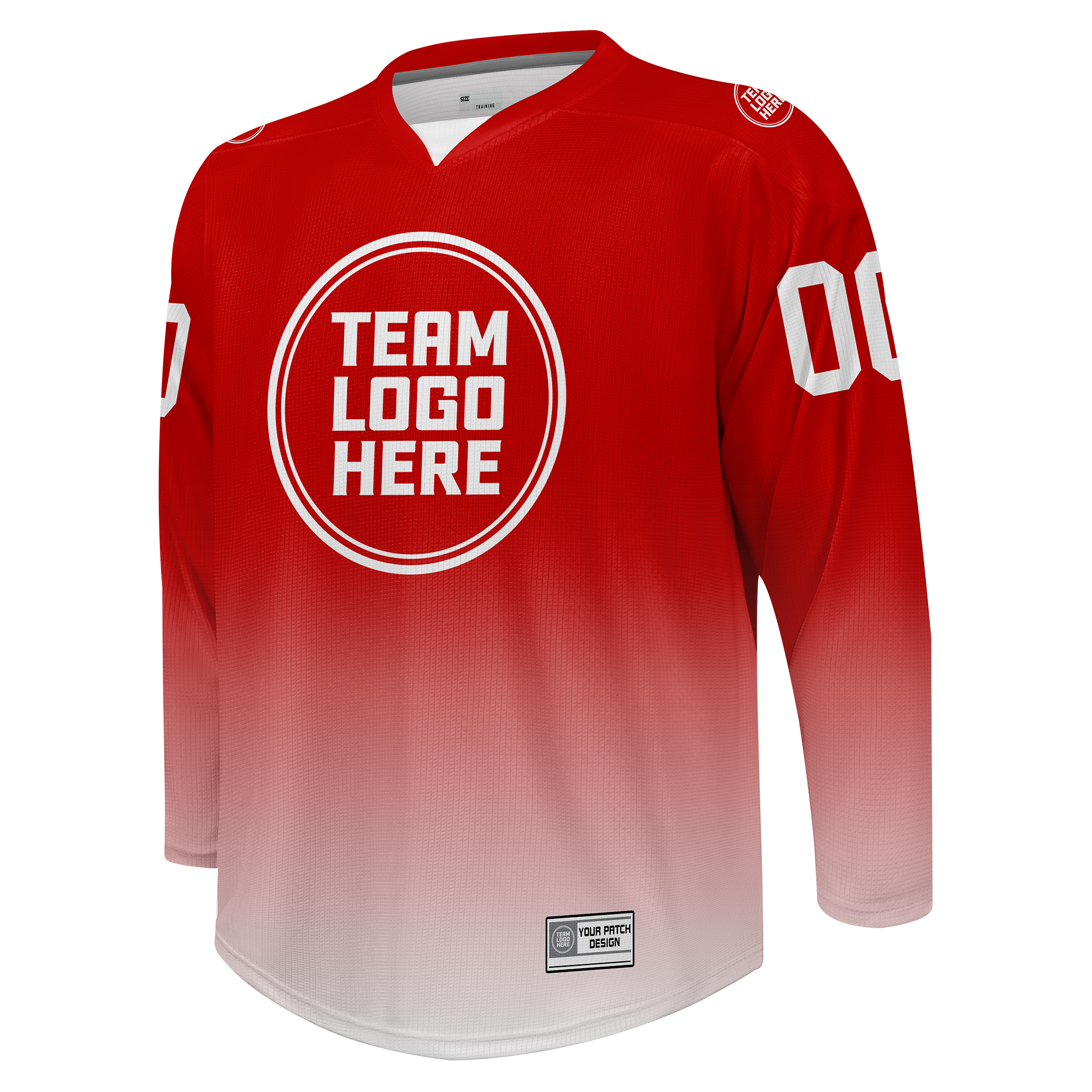 Custom Hockey Jersey Practice  PSG-201 Gradient Fade Color  RedWhite