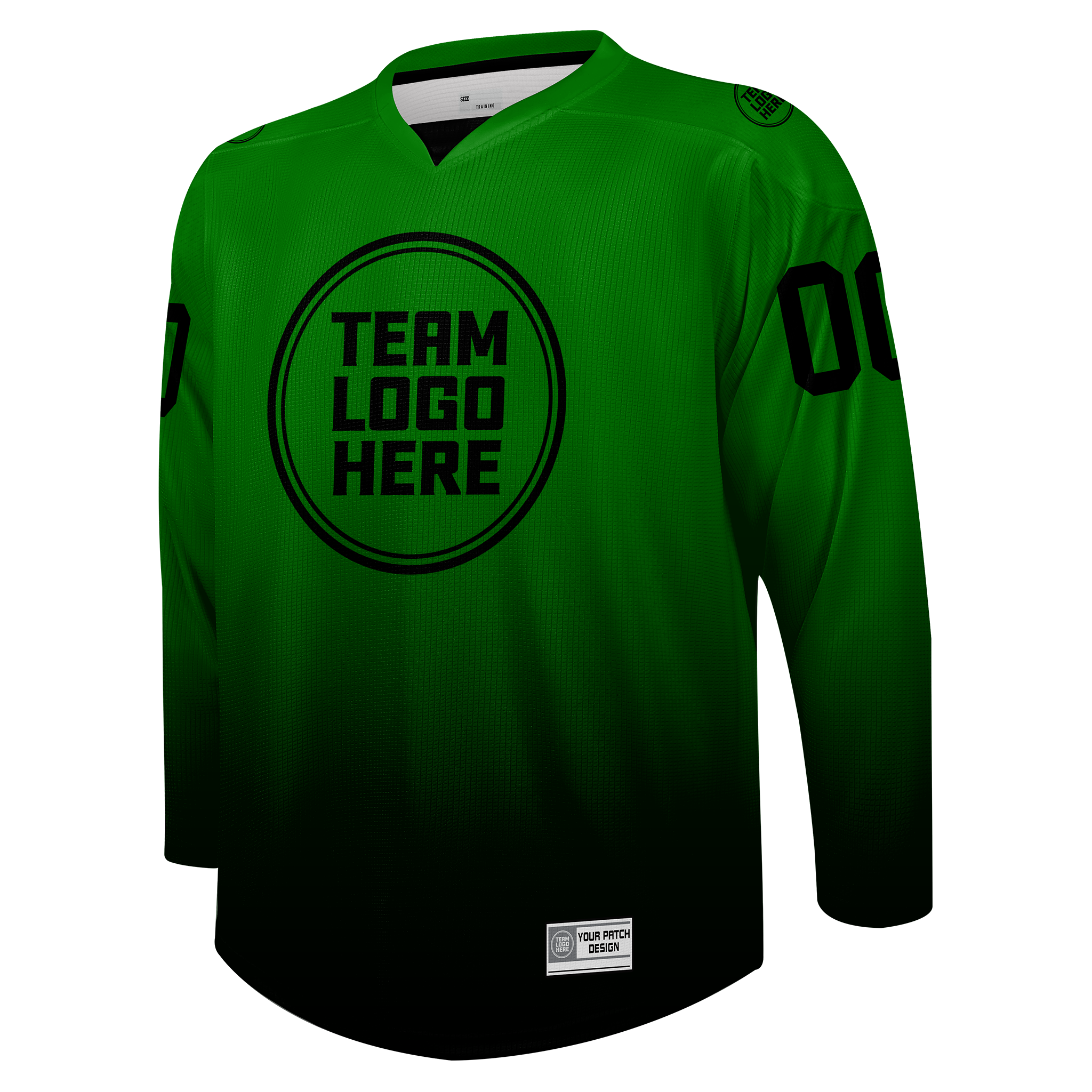 Custom Hockey Jersey Practice  PSG-201 Gradient Fade Color  GreenBlack