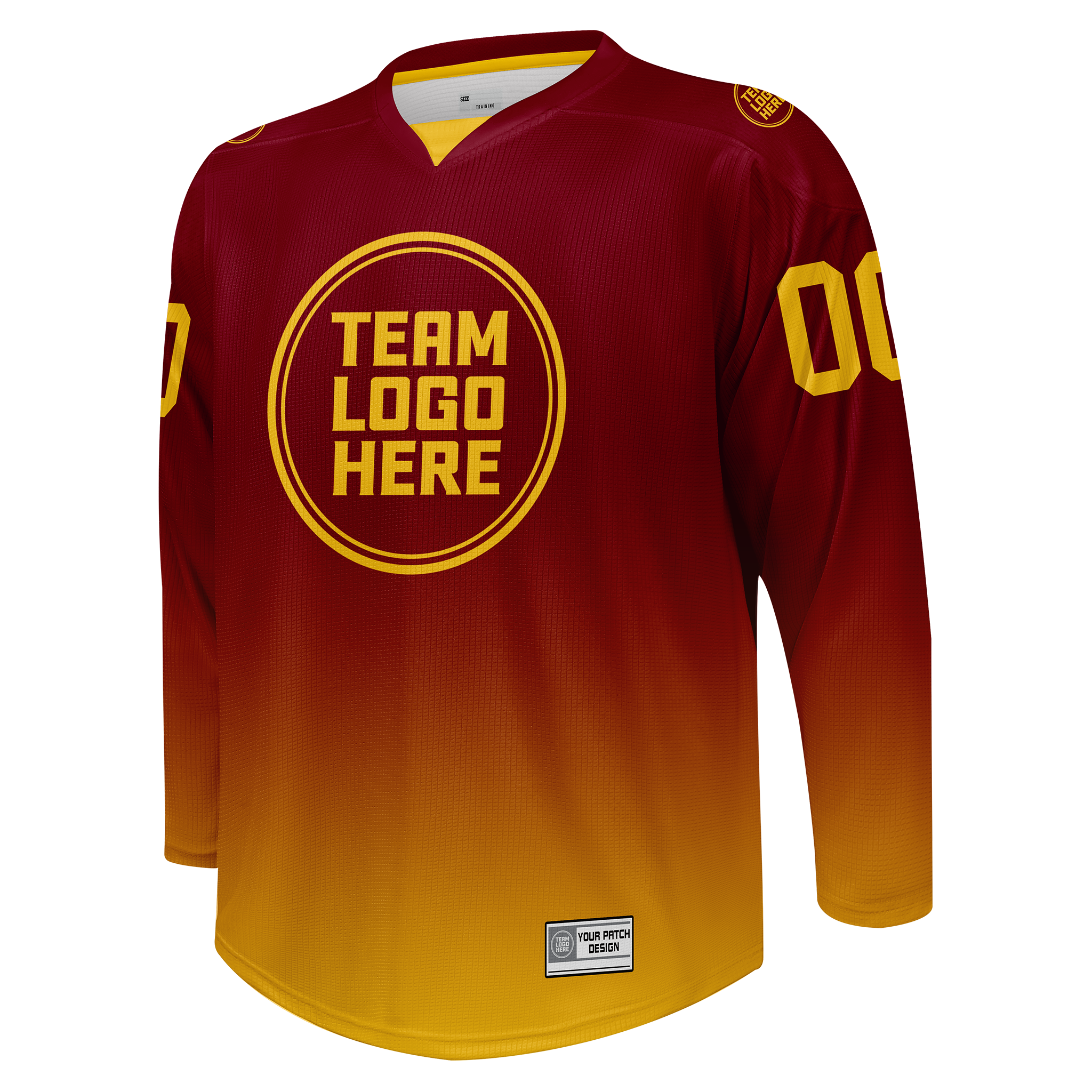 Custom Hockey Jersey Practice  PSG-201 Gradient Fade Color  MaroonGold