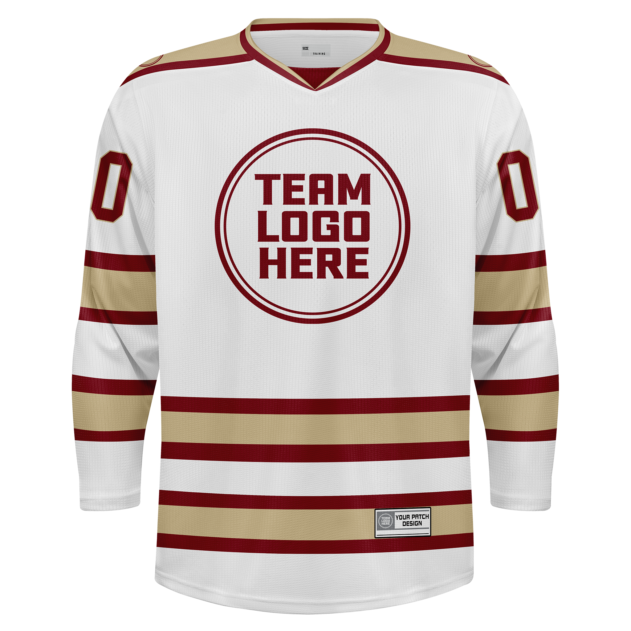 Custom Hockey Jersey Practice  PS-202 WhiteRedTan