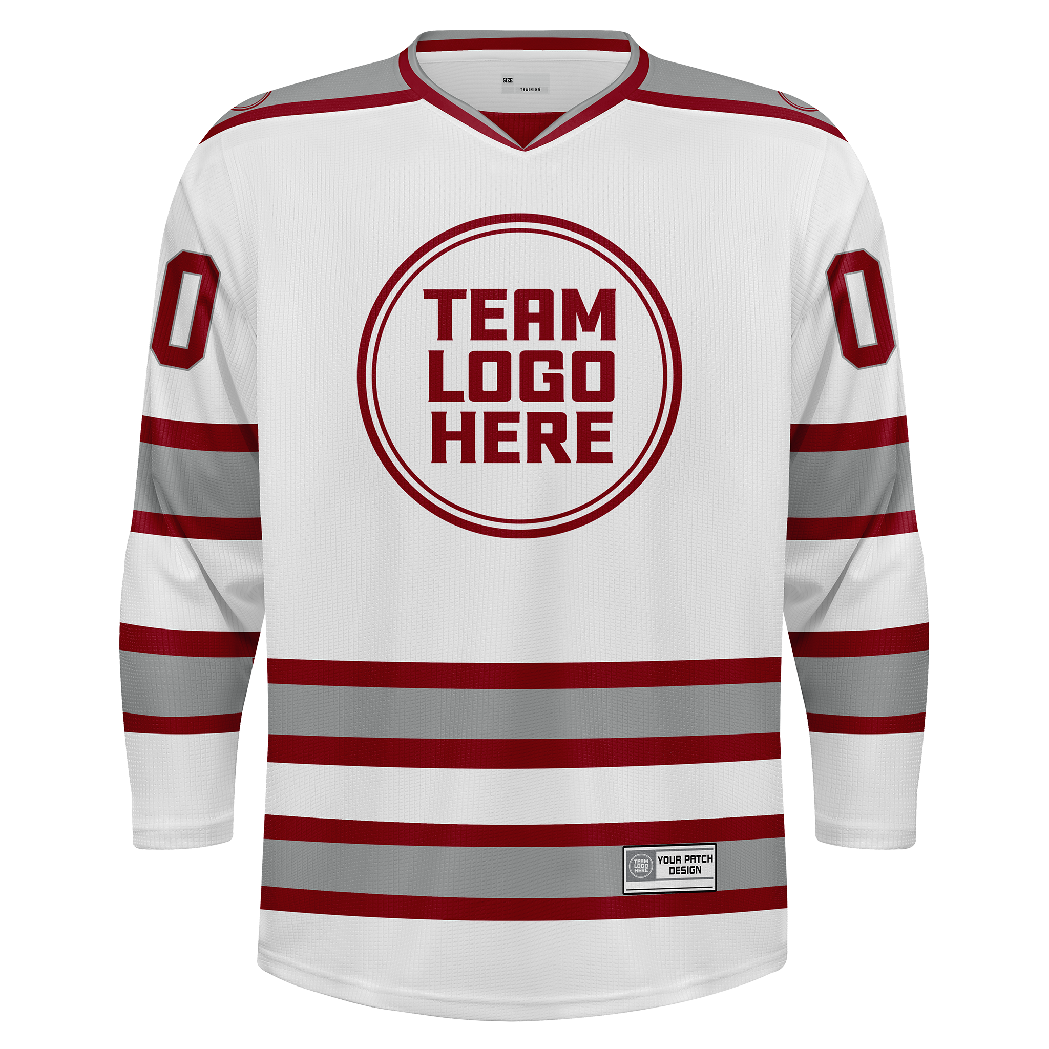 Custom Hockey Jersey Practice  PS-202 WhiteRedSilver