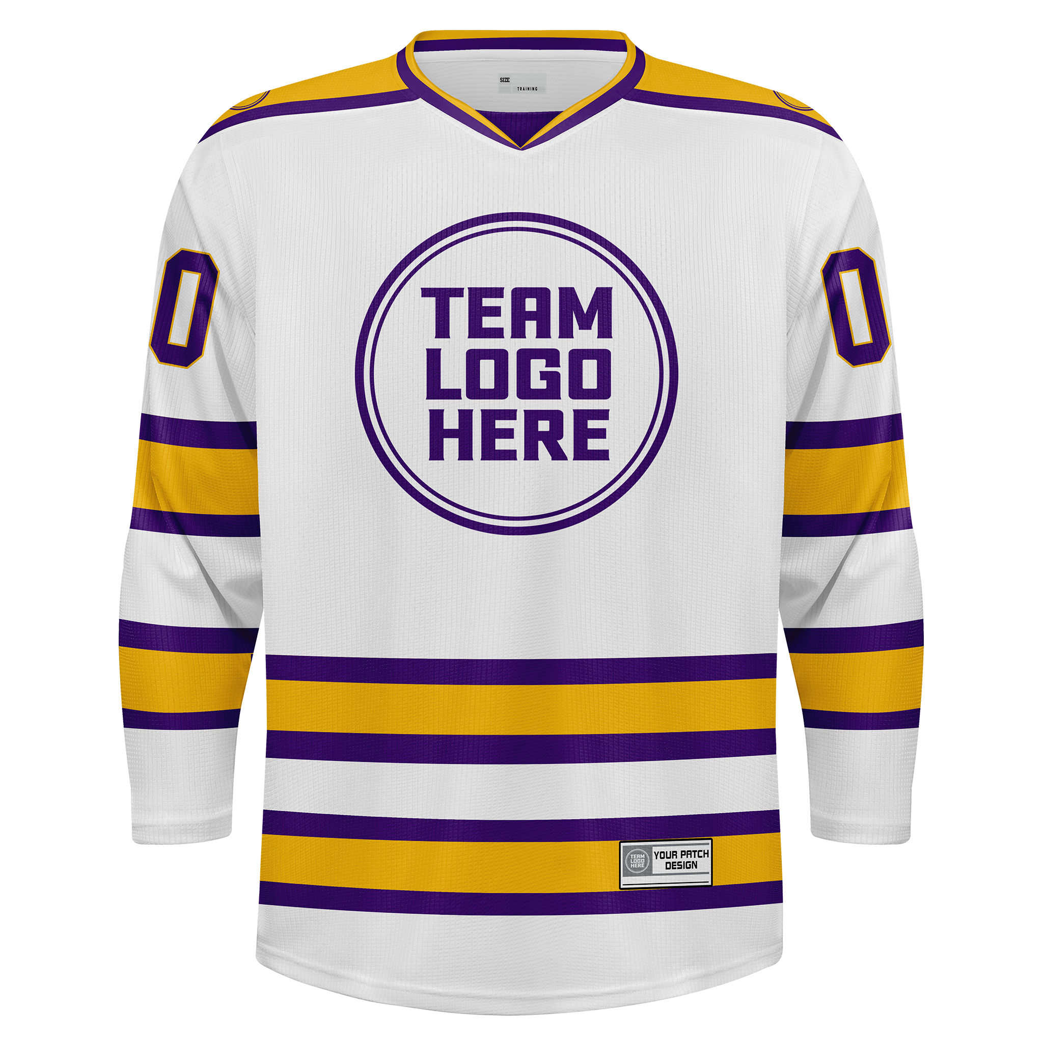 Custom Hockey Jersey Practice  PS-202 WhitePurpleGold