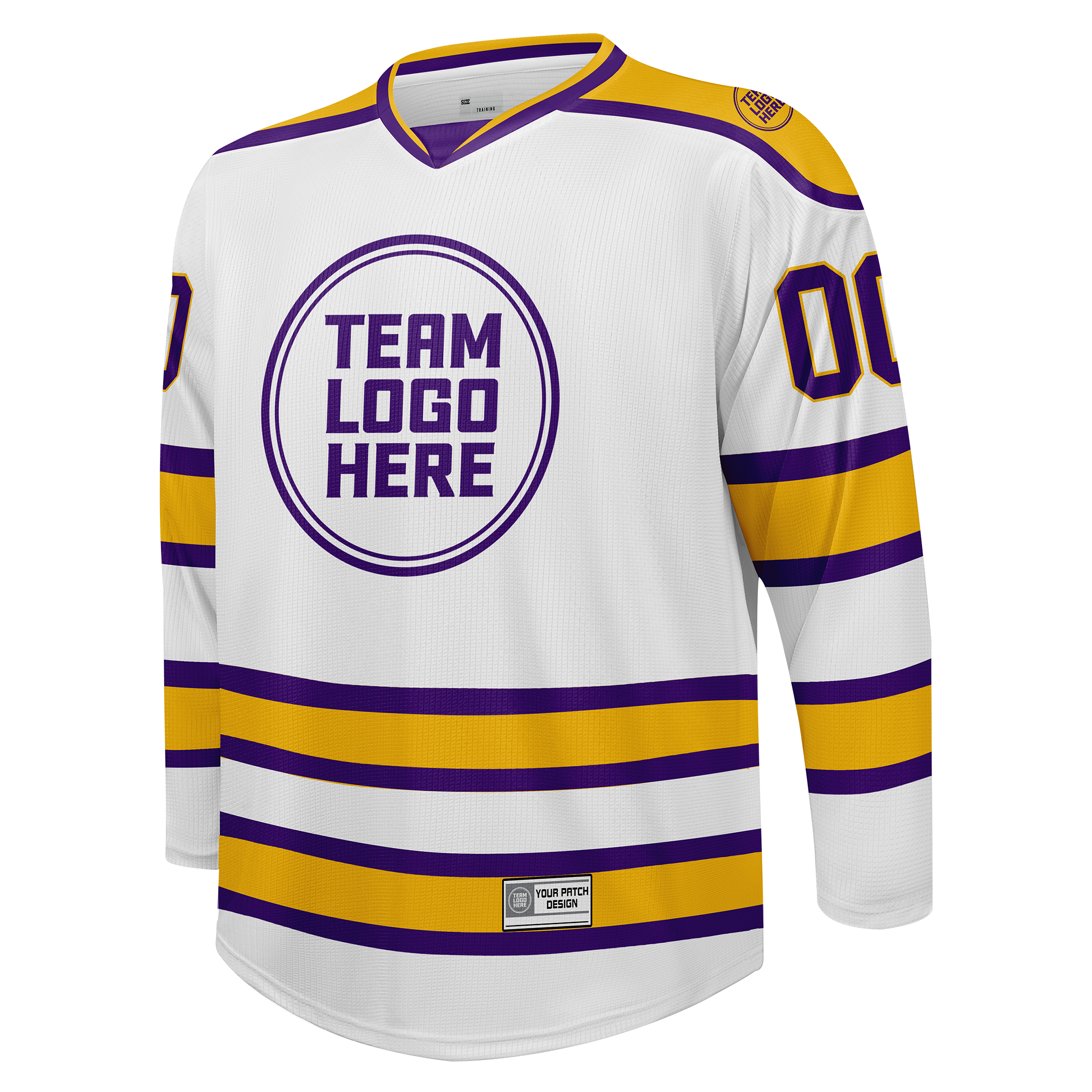 Custom Hockey Jersey Practice  PS-202 WhitePurpleGold