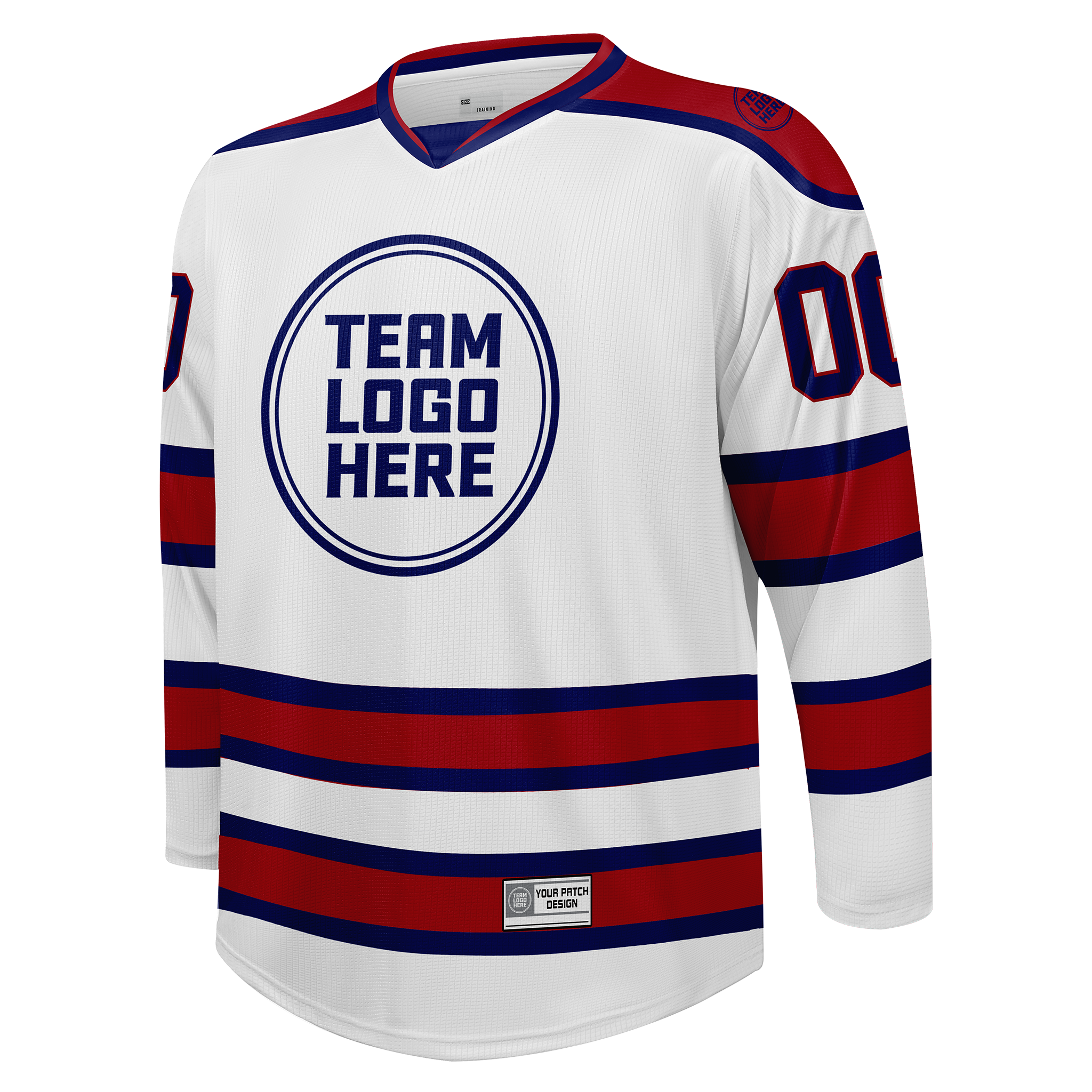 Custom Hockey Jersey Practice  PS-202 WhiteNavyRed