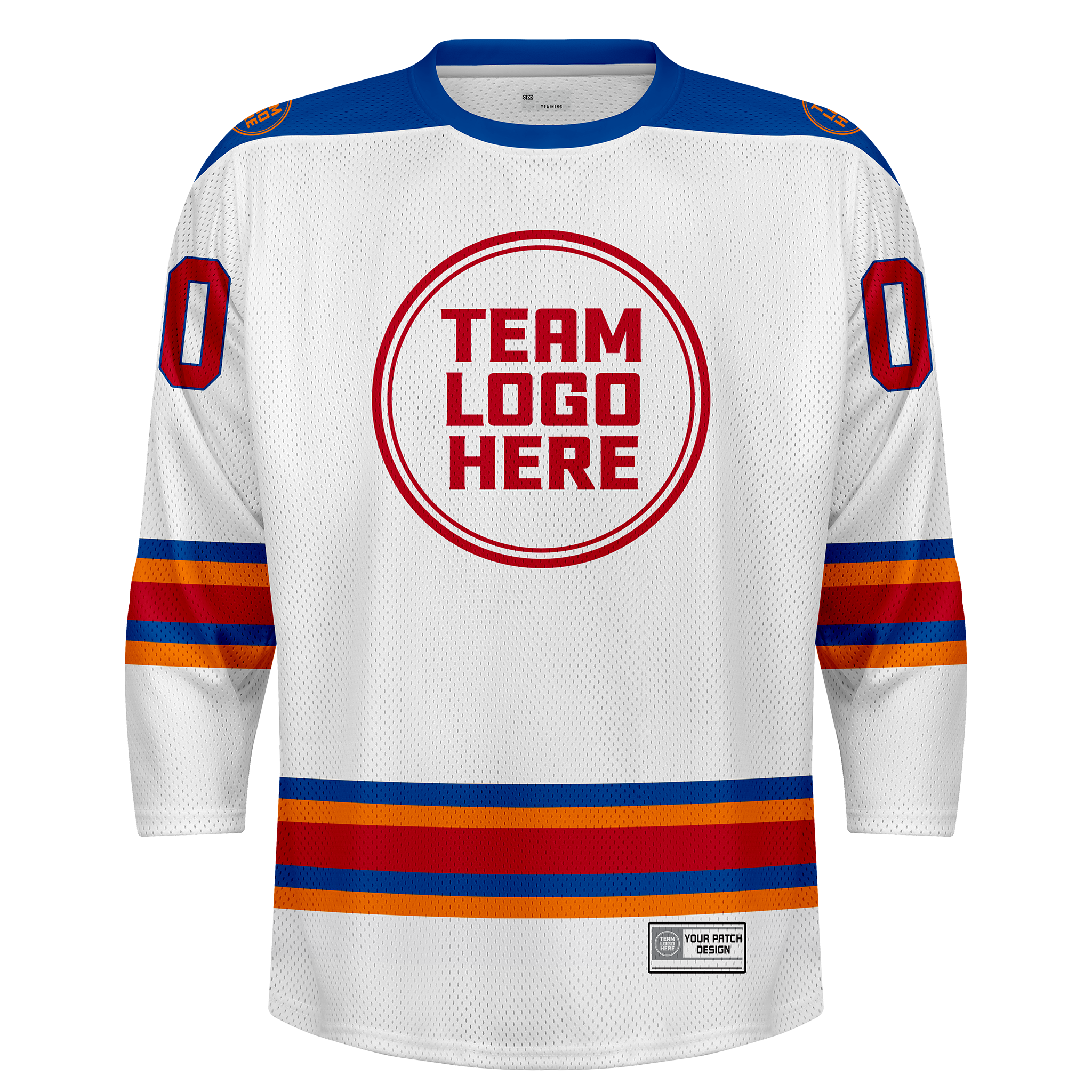Custom Hockey Jersey Practice  PS-302 WhiteRoyalOrangeRed