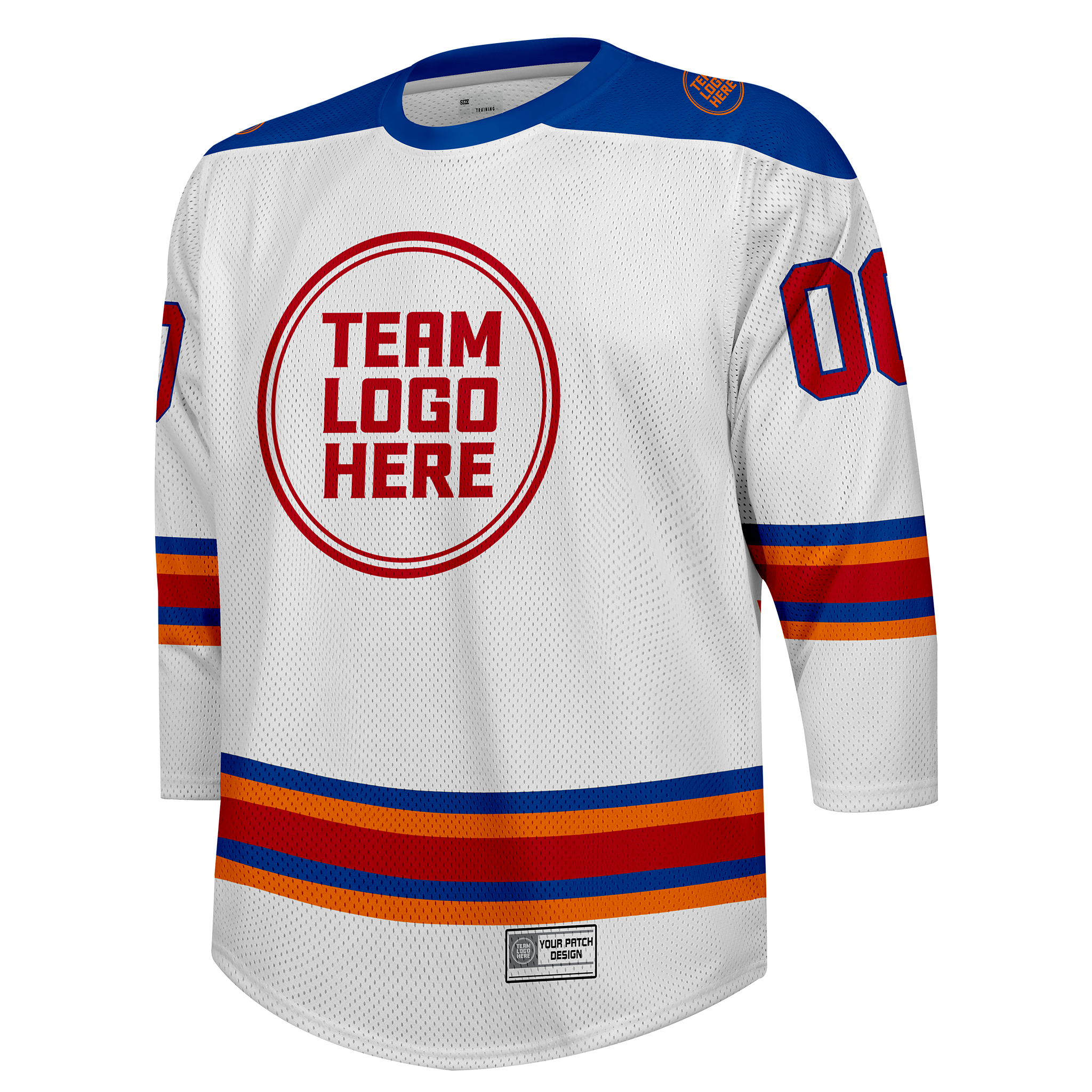 Custom Hockey Jersey Practice  PS-302 WhiteRoyalOrangeRed