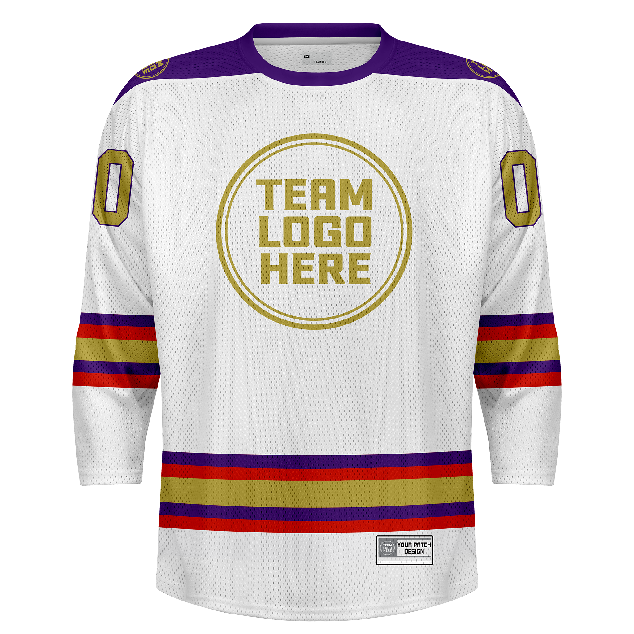 Custom Hockey Jersey Practice  PS-302 WhitePurpleScarletGold