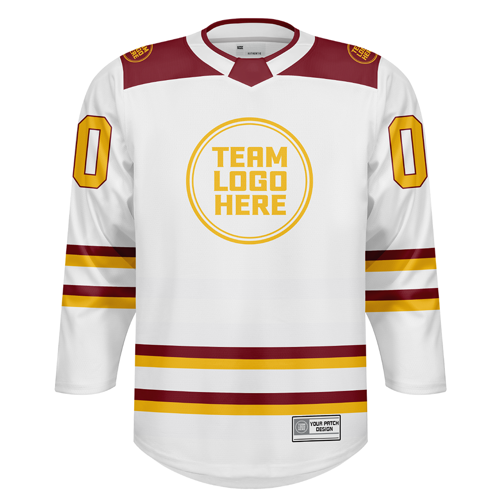 Custom Hockey Jersey Varsity Teamwear  VT-101 WhiteRedGold