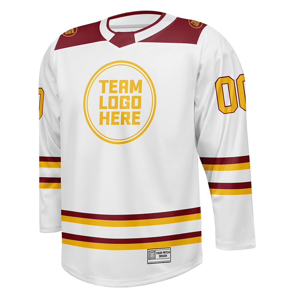 Custom Hockey Jersey Varsity Teamwear  VT-101 WhiteRedGold