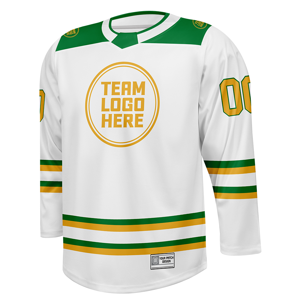 Custom Hockey Jersey Varsity Teamwear  VT-101 WhiteGreenGold