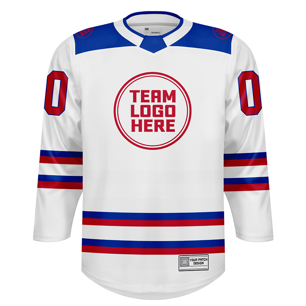 Custom Hockey Jersey Varsity Teamwear  VT-101 WhiteRoyalRed