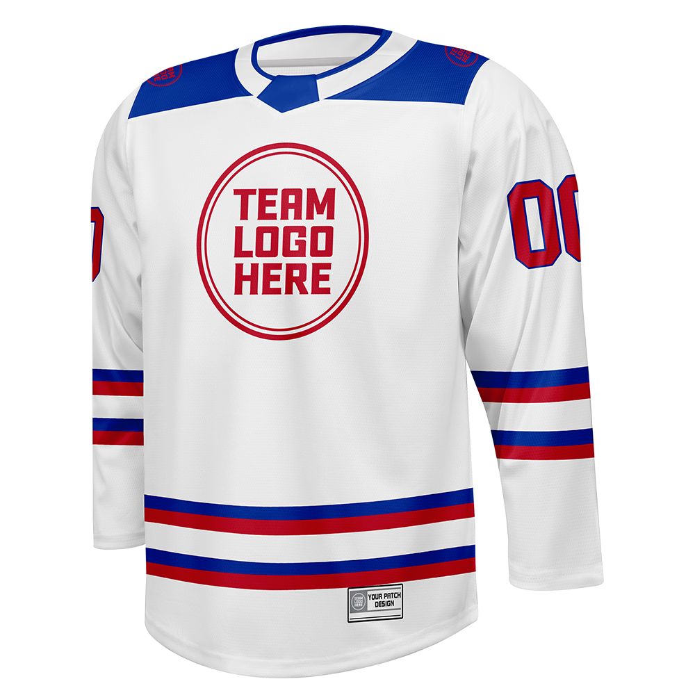 Custom Hockey Jersey Varsity Teamwear  VT-101 WhiteRoyalRed