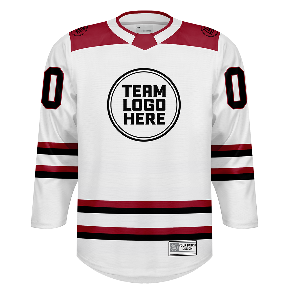 Custom Hockey Jersey Varsity Teamwear  VT-101 WhiteRedBlack