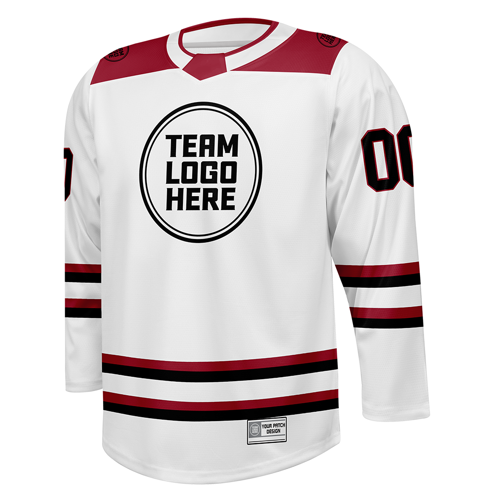 Custom Hockey Jersey Varsity Teamwear  VT-101 WhiteRedBlack
