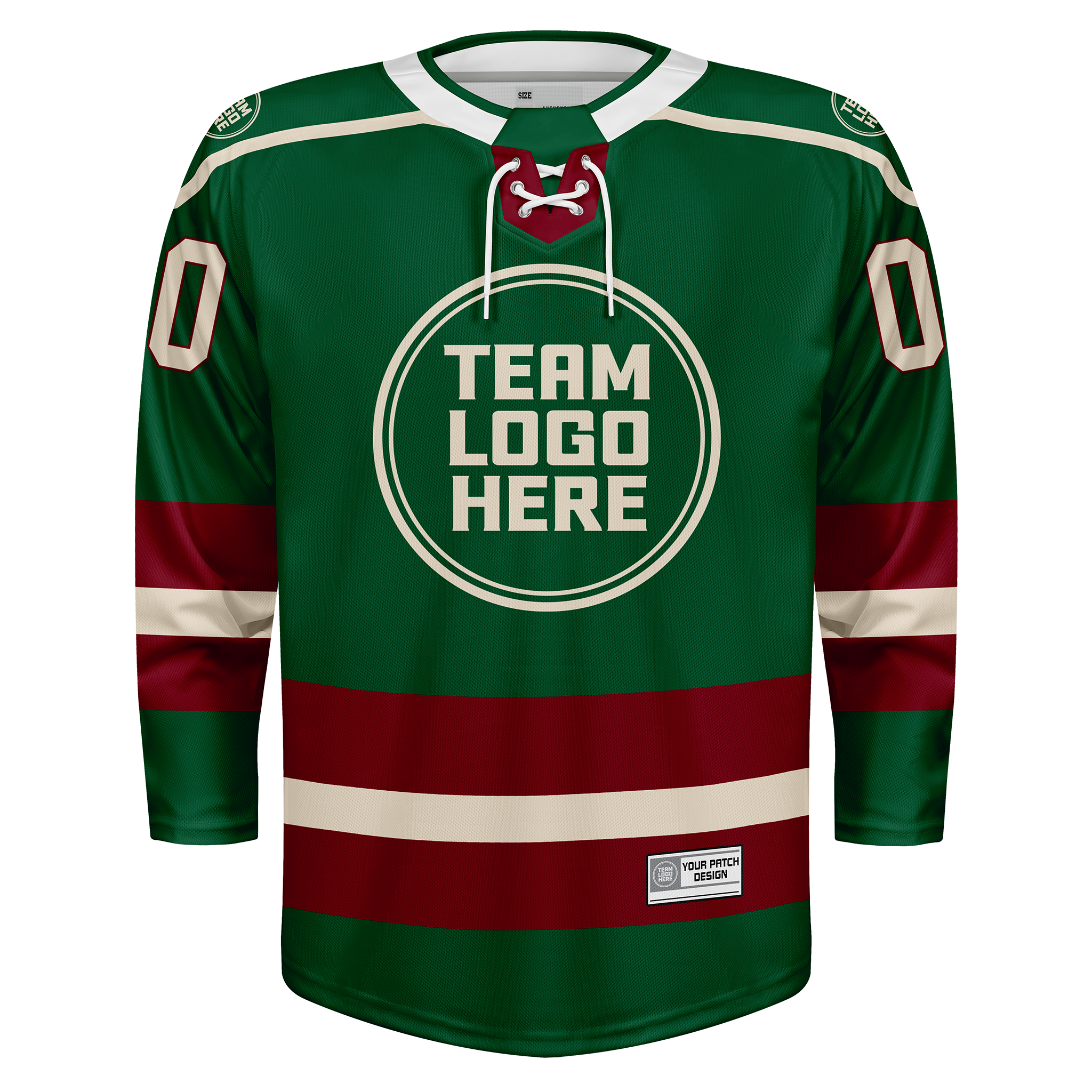 Custom Hockey Jersey Varsity Teamwear  VT-202 ForestBeigeWine