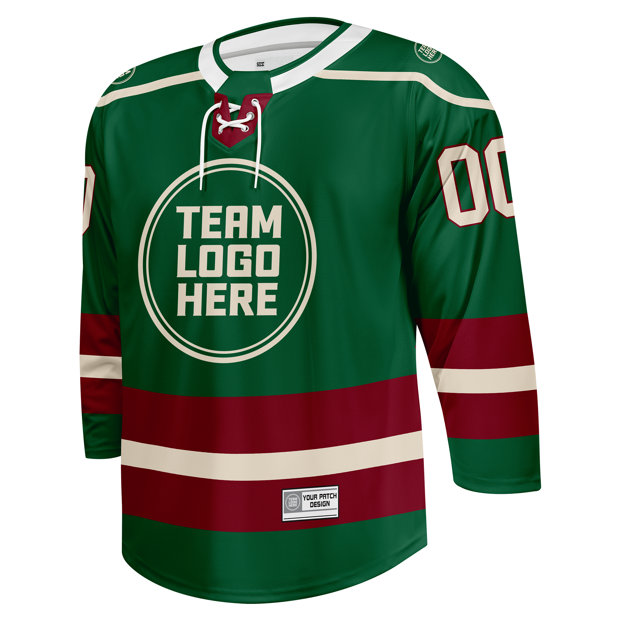 Custom Hockey Jersey Varsity Teamwear  VT-202 ForestBeigeWine