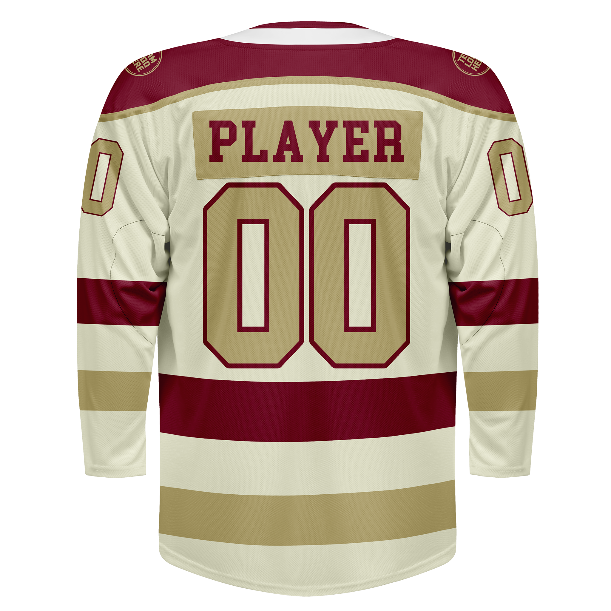 Custom Hockey Jersey Varsity Teamwear  VT-208 WhiteMaroonGold