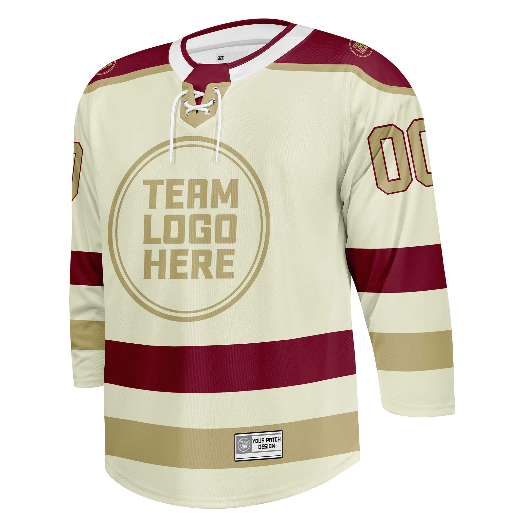 Custom Hockey Jersey Varsity Teamwear  VT-208 WhiteMaroonGold