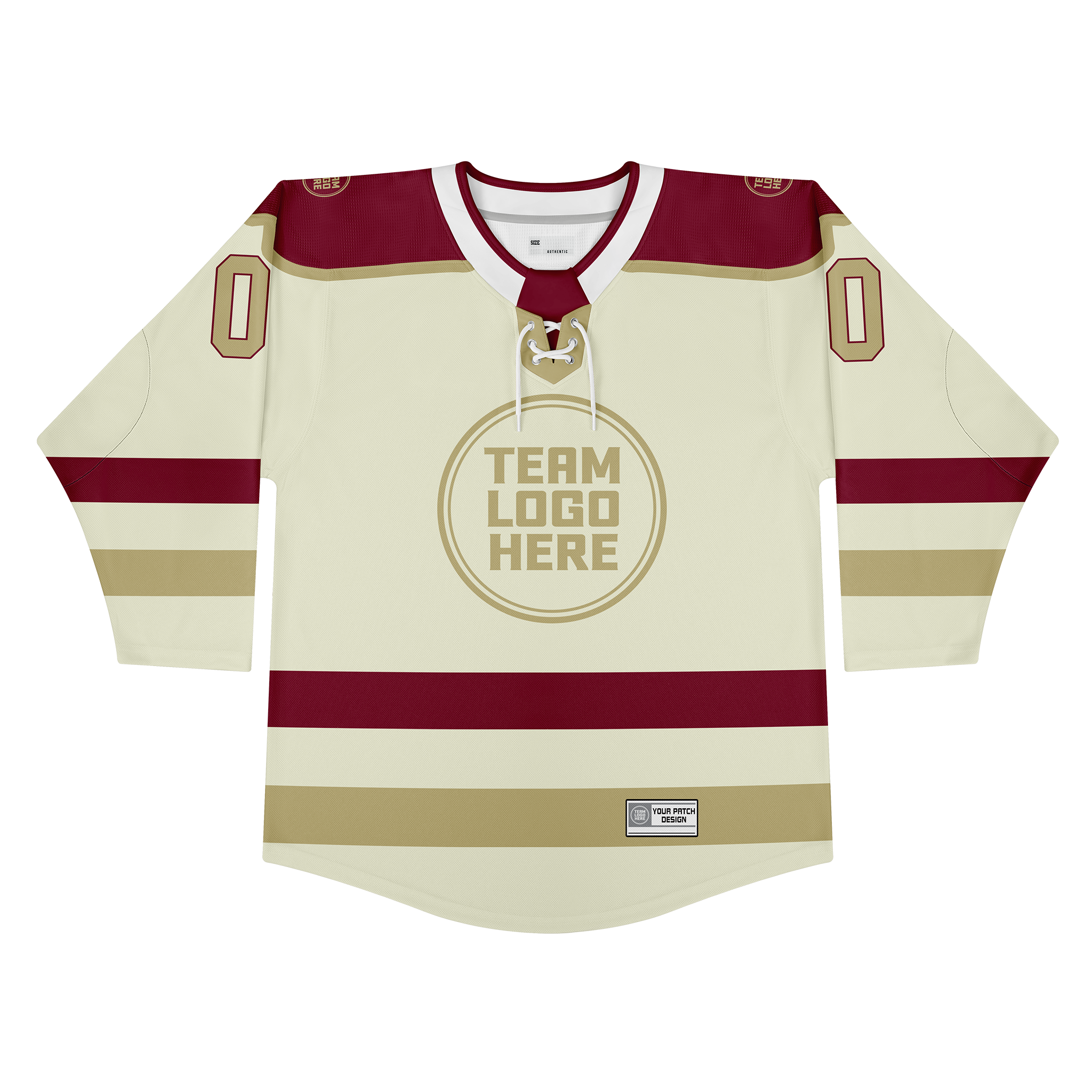 Custom Hockey Jersey Varsity Teamwear  VT-208 WhiteMaroonGold
