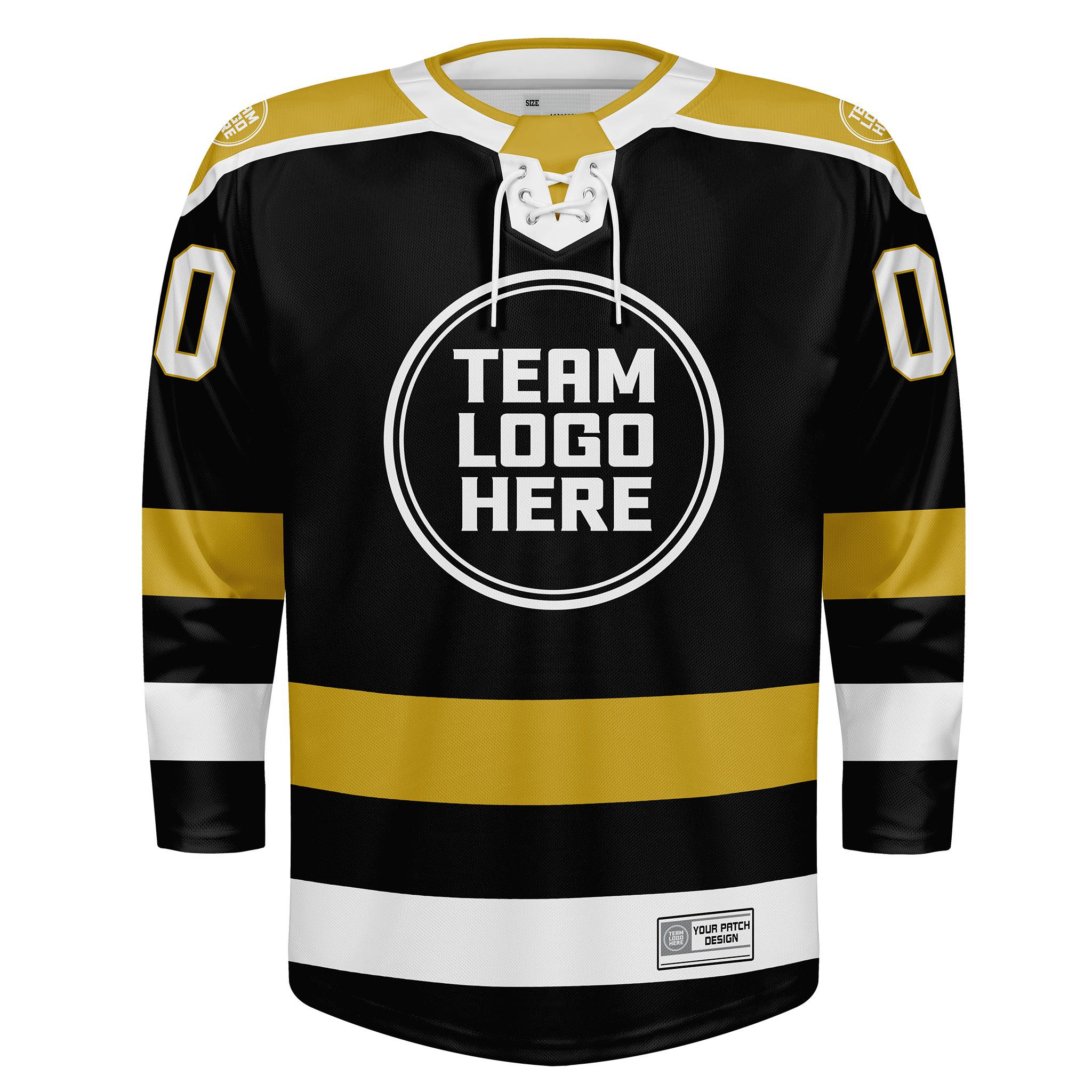 Custom Hockey Jersey Varsity Teamwear  VT-208 BlackGoldWhite