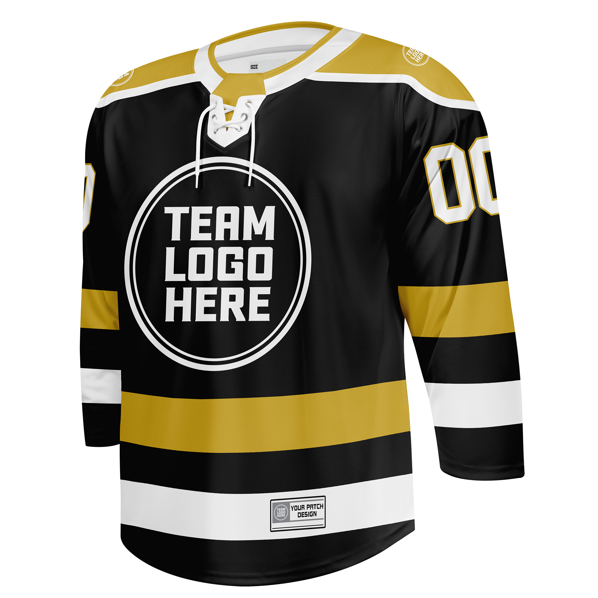 Custom Hockey Jersey Varsity Teamwear  VT-208 BlackGoldWhite
