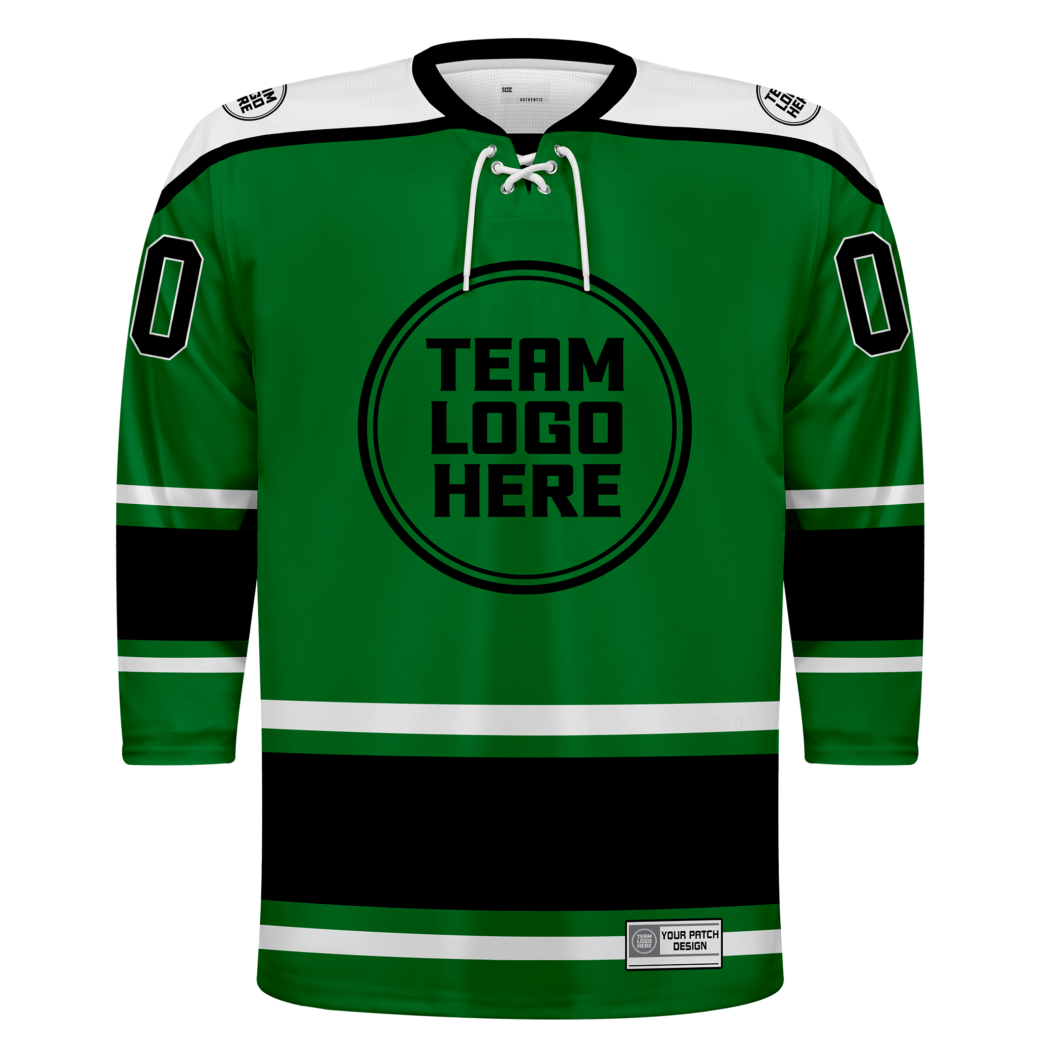 Custom Hockey Jersey Varsity Teamwear  VT-301 GreenBlackWhite