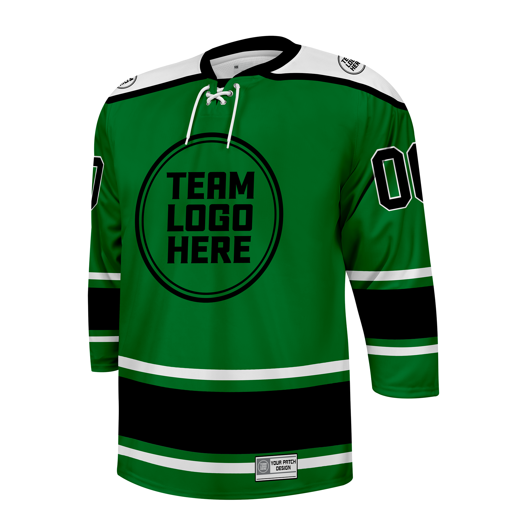 Custom Hockey Jersey Varsity Teamwear  VT-301 GreenBlackWhite