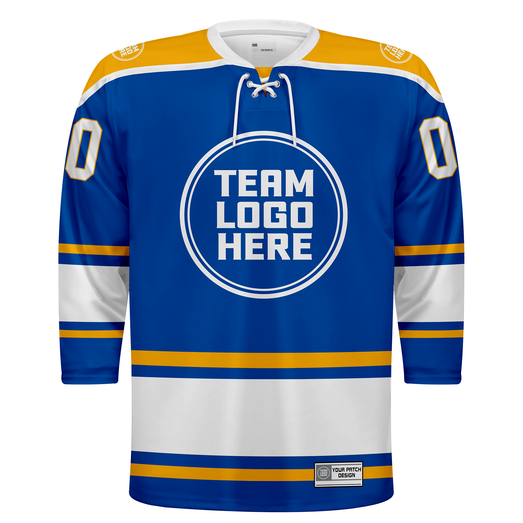 Custom Hockey Jersey Varsity Teamwear  VT-301 RoyalWhiteYellow