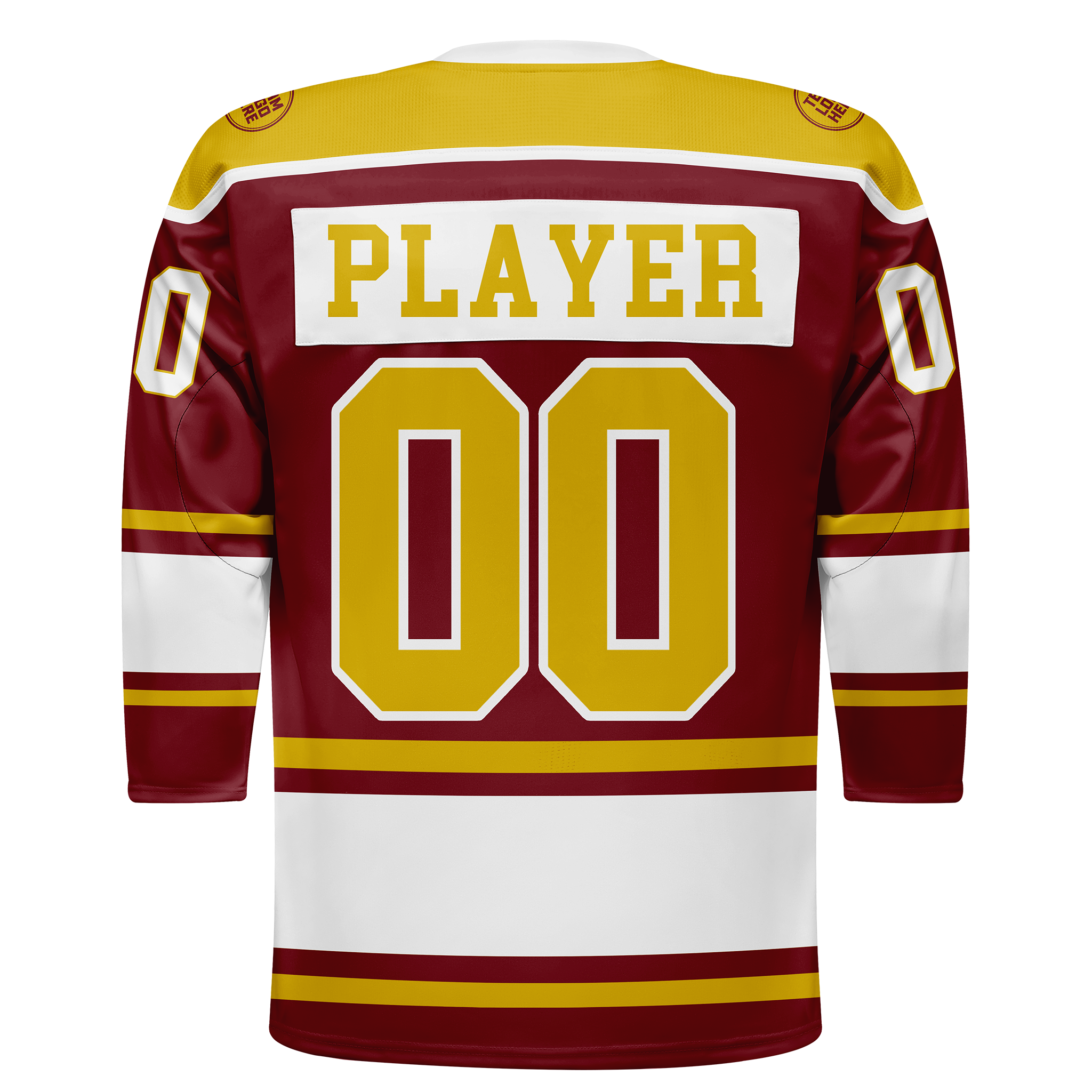 Custom Hockey Jersey Varsity Teamwear  VT-301 BurgundyWhiteGold
