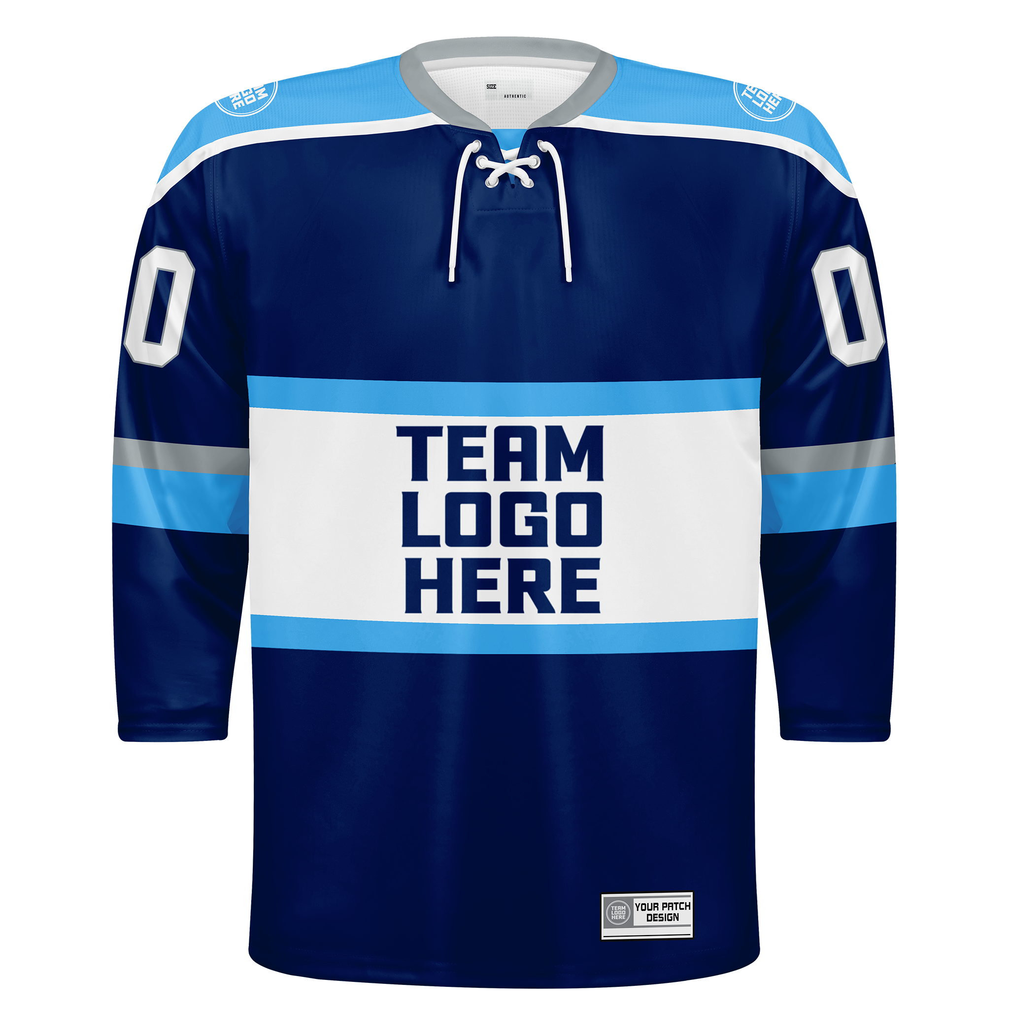 Custom Hockey Jersey Varsity Teamwear  VT-302 NavySkyWhiteSilver