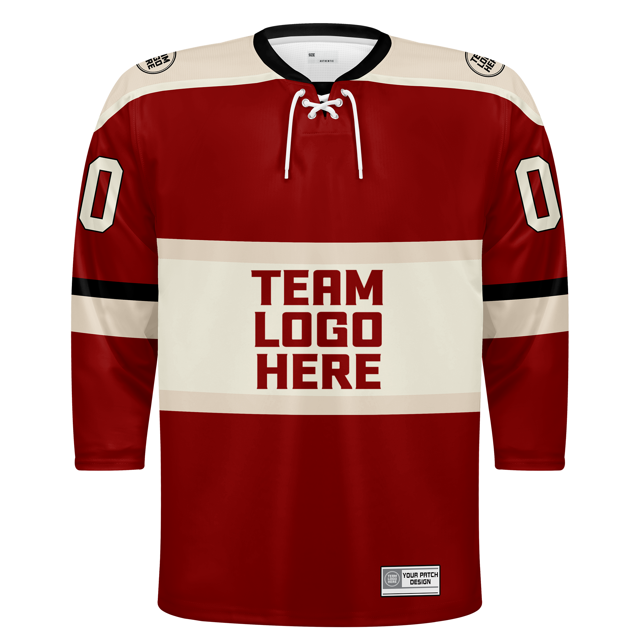 Custom Hockey Jersey Varsity Teamwear  VT-302 RedSandBeigeBlack